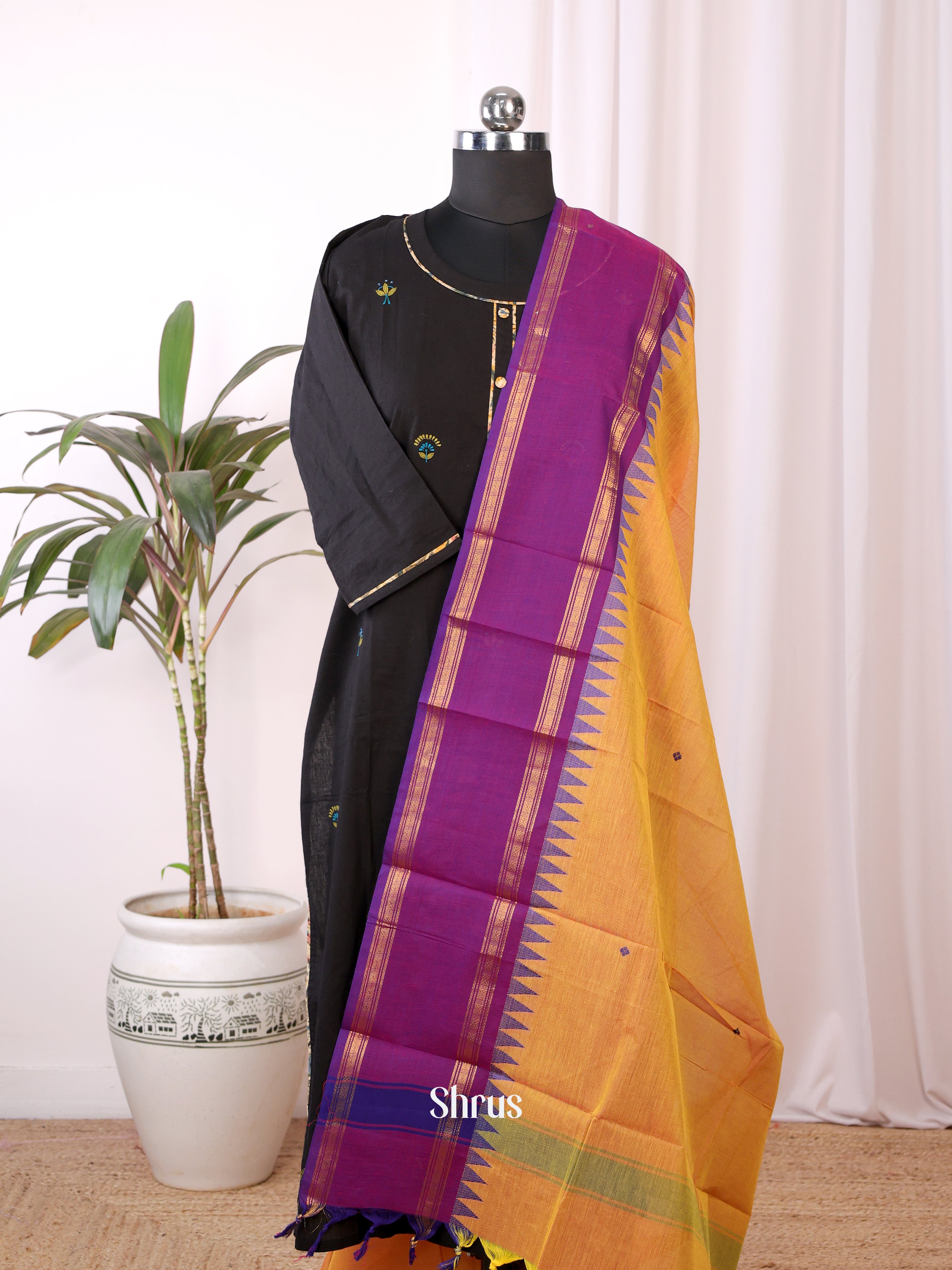 Mustard & Purple - Dupatta