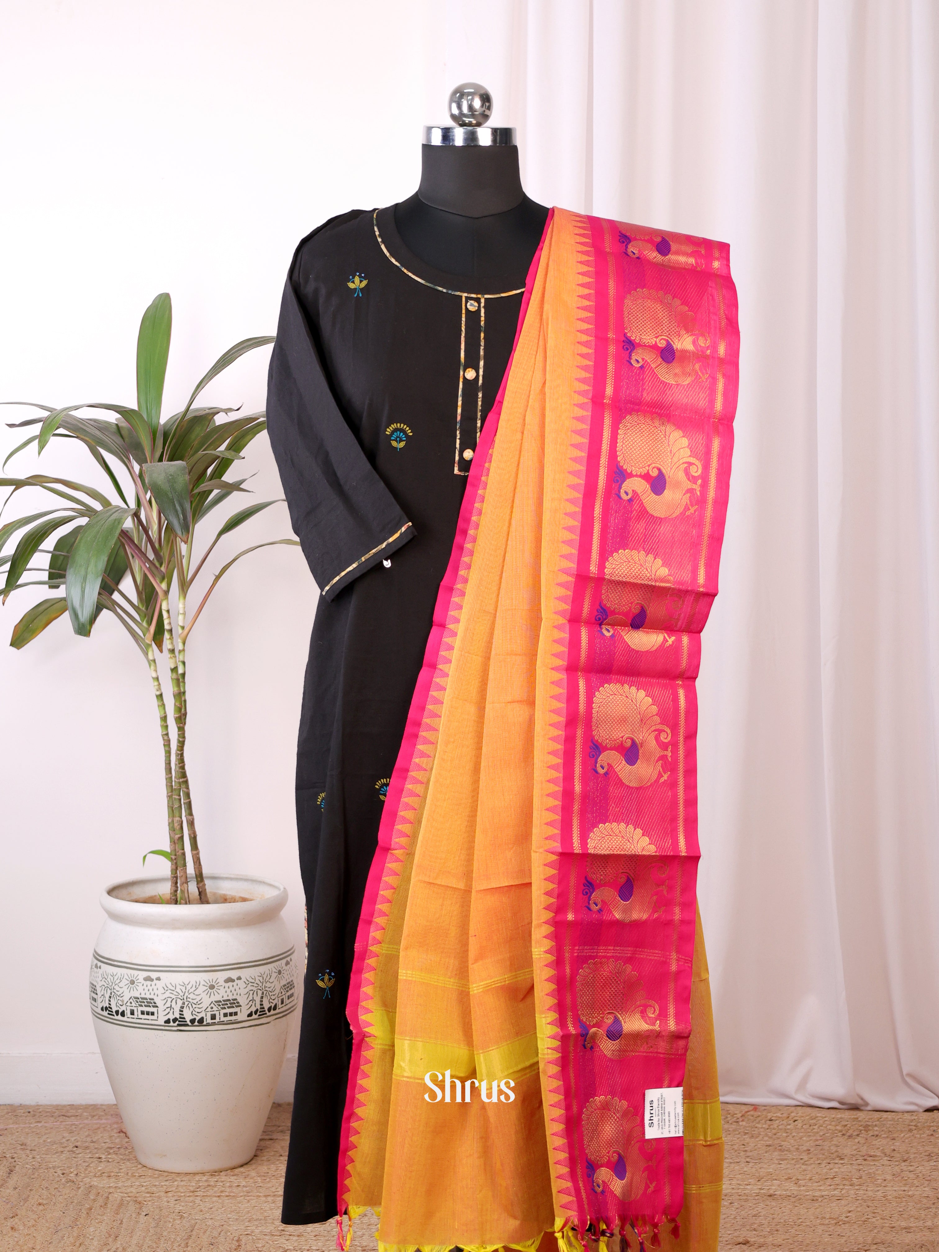 Mustard & Pink - Dupatta