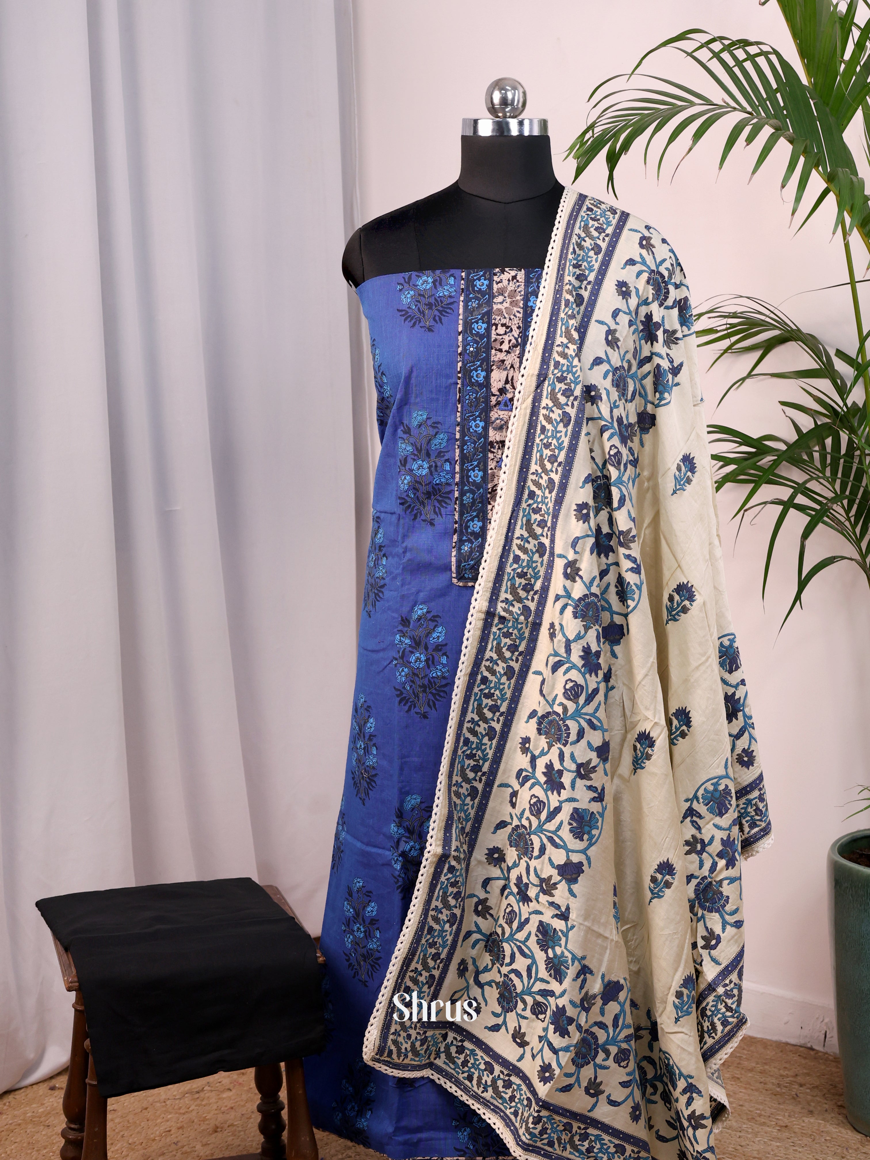 Blue & Black - Cotton salwar