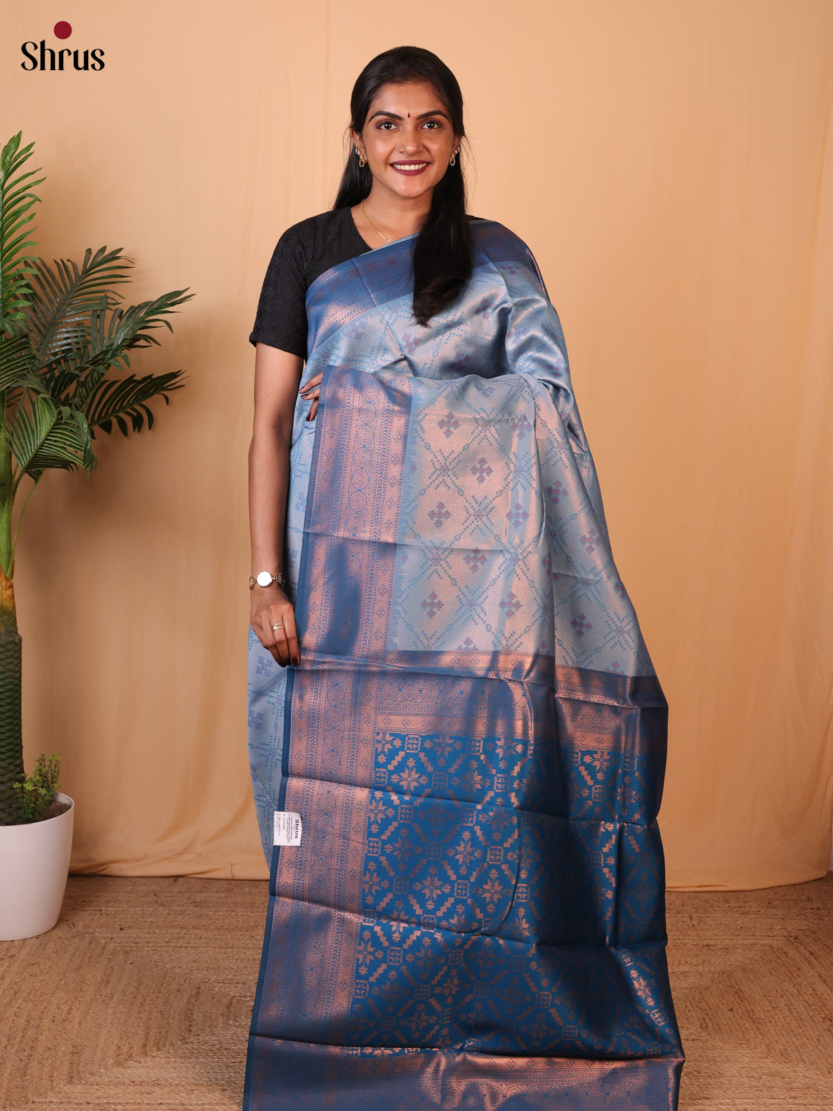 Blue - Semi Softsilk Saree