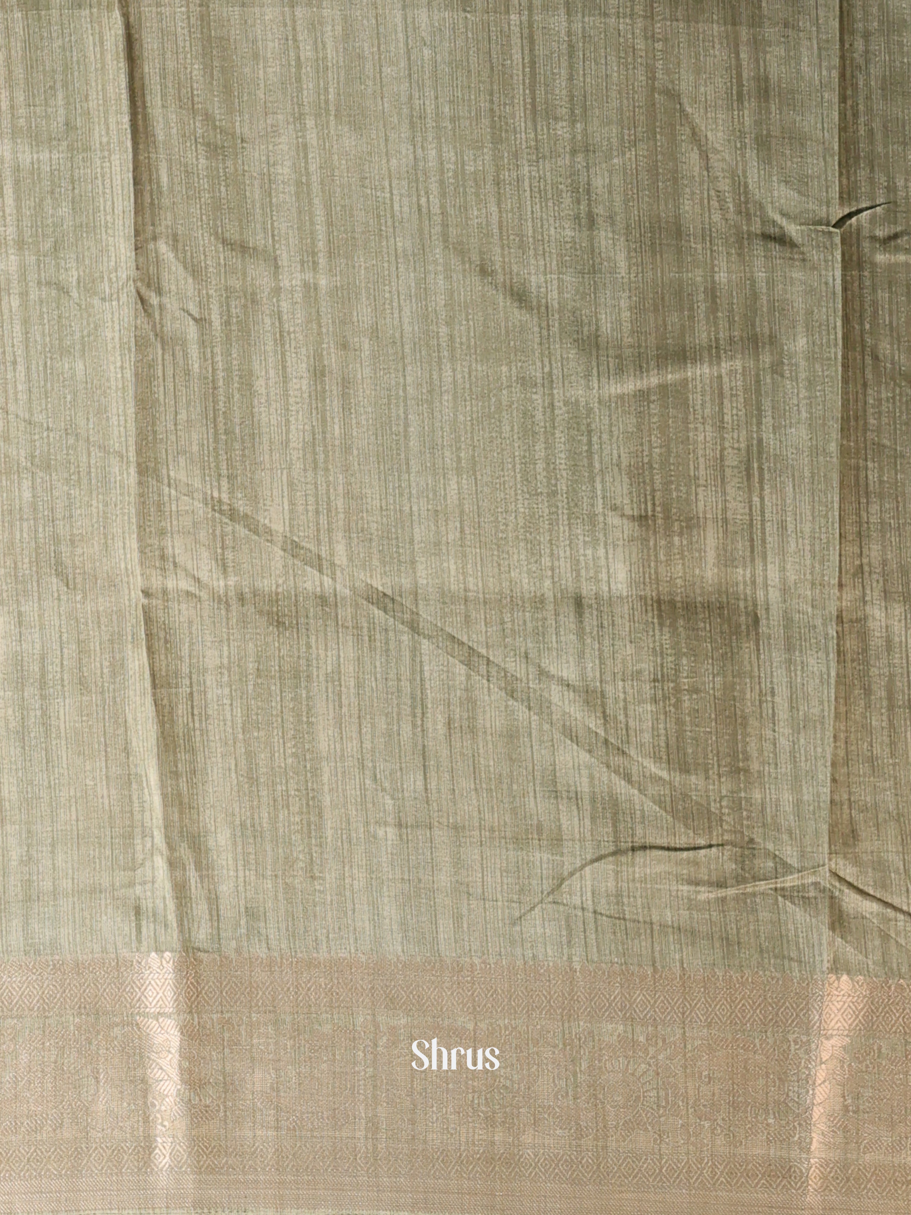 Green & Lite Green - Semi Dupion Saree