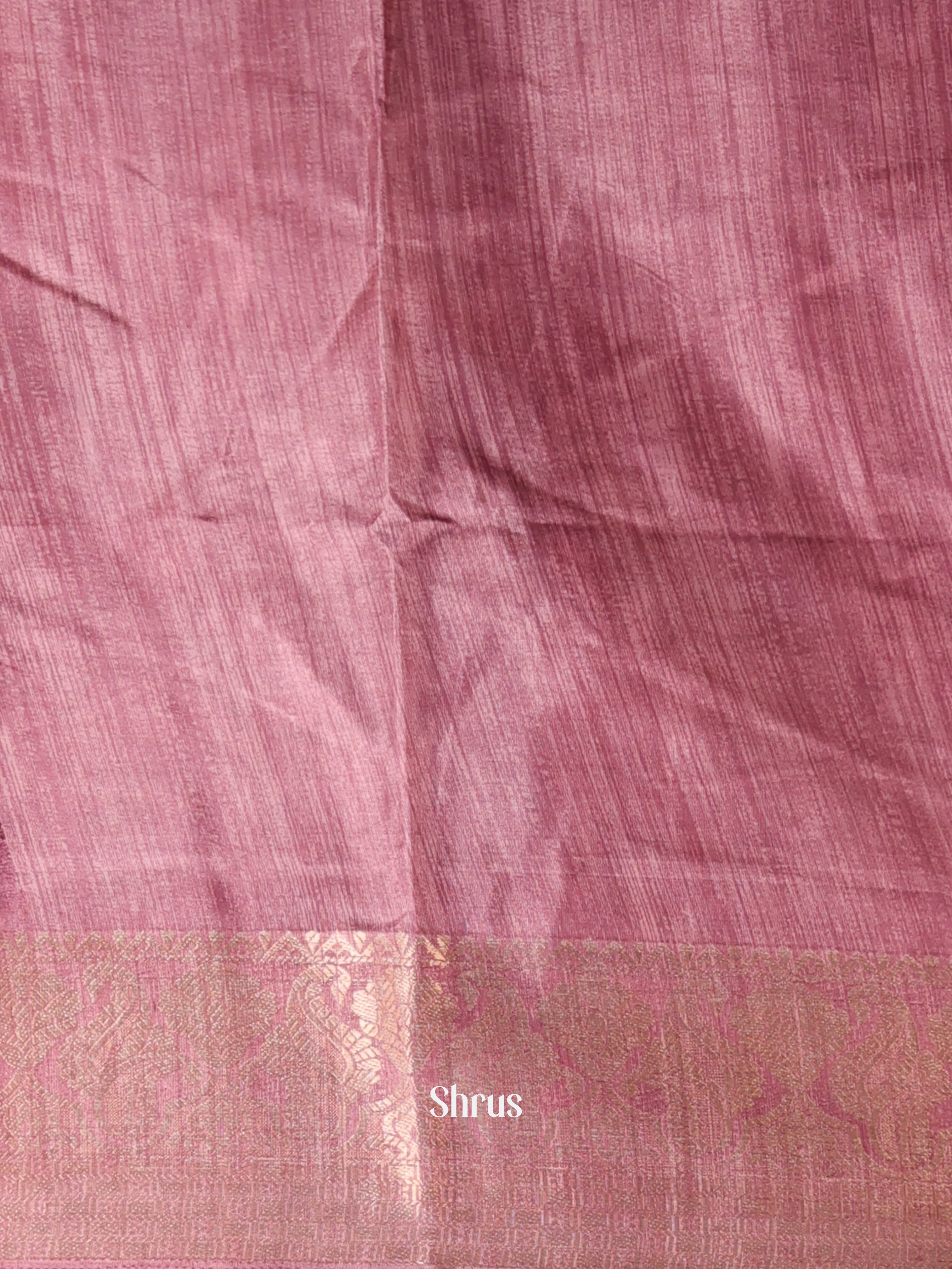 Black & Onion Pink  - Semi Dupion Saree