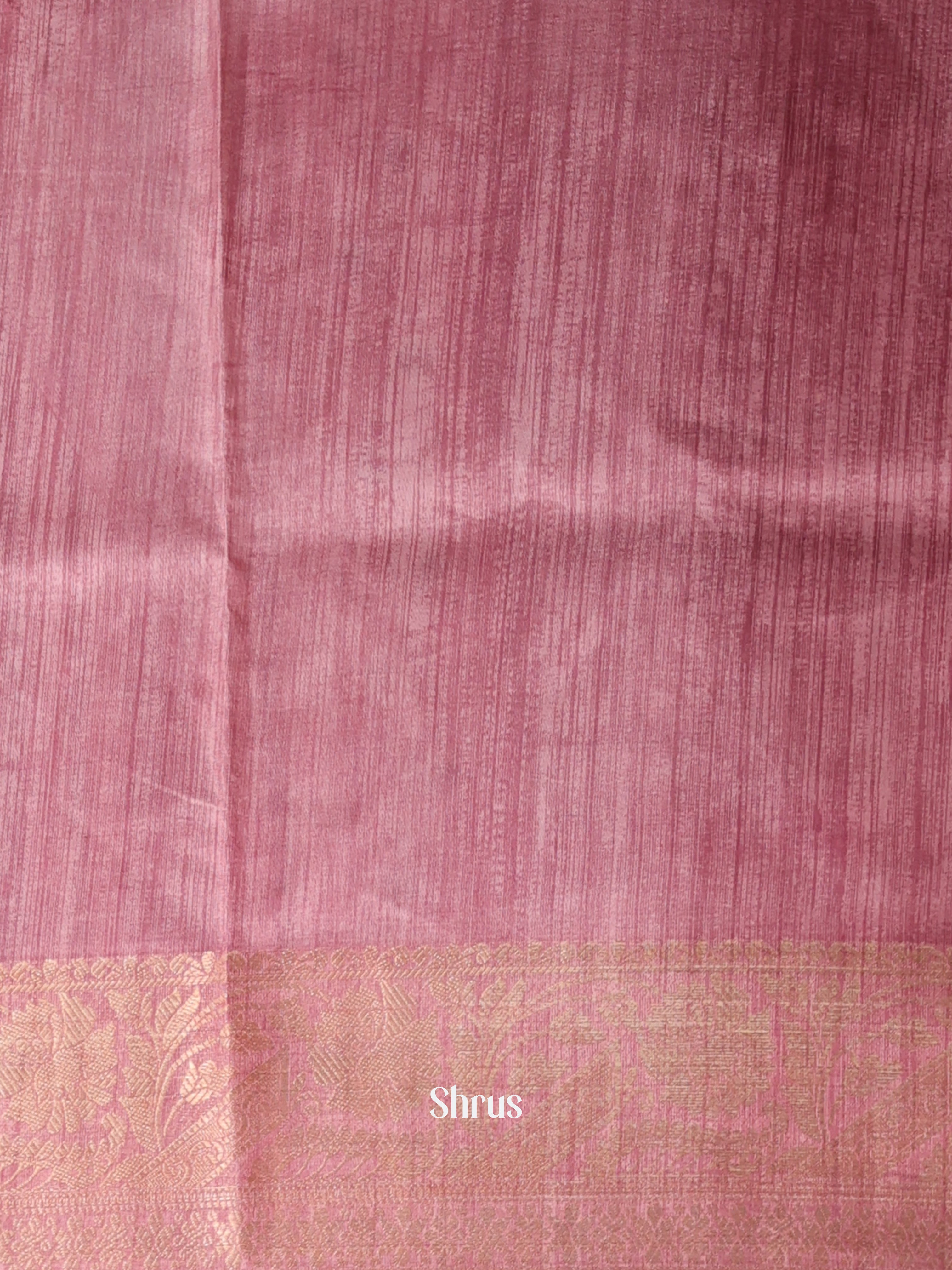 Cream & Onion Pink - Semi Dupion Saree