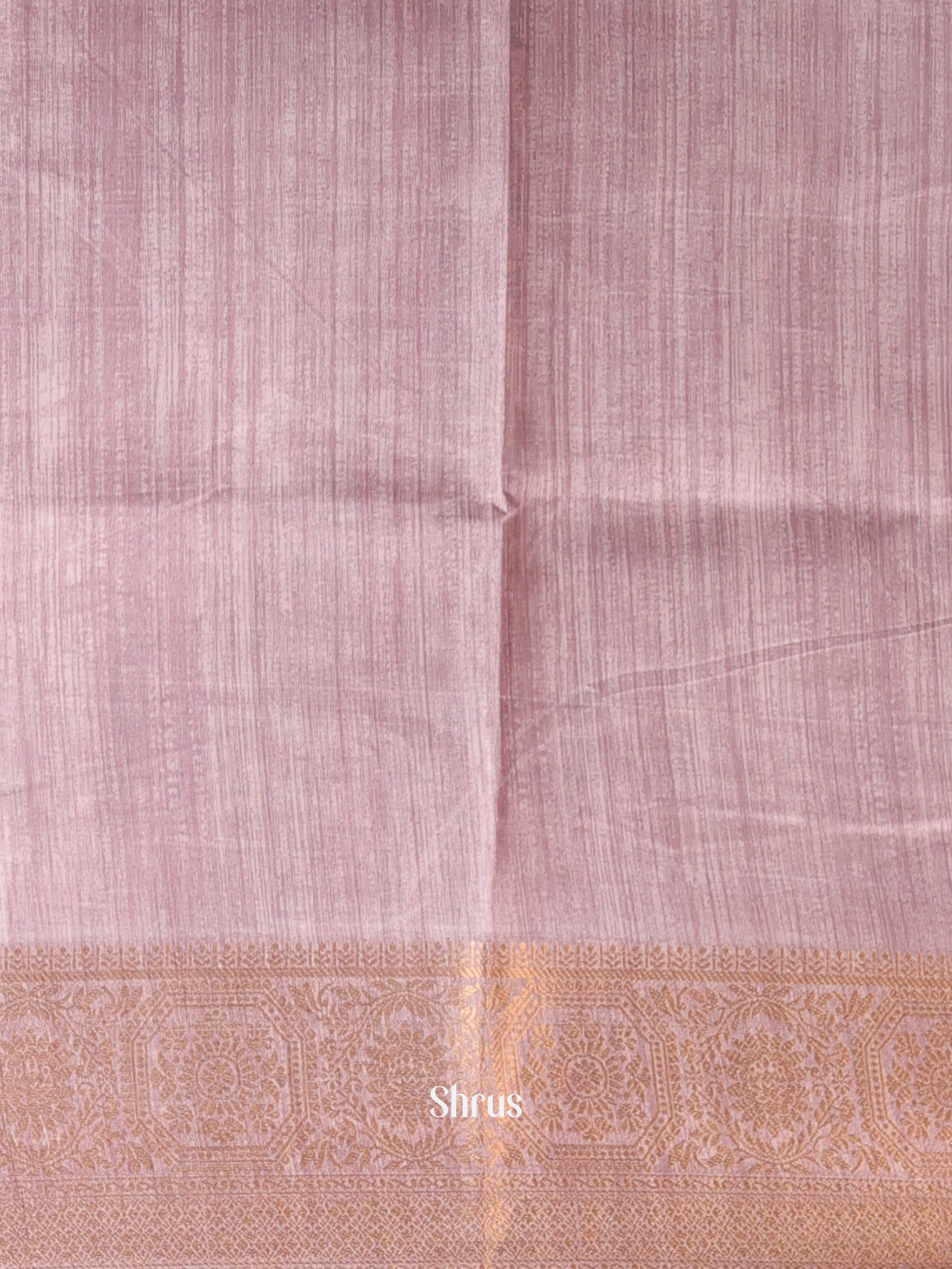 Cream & Pink - Semi Dupion Saree