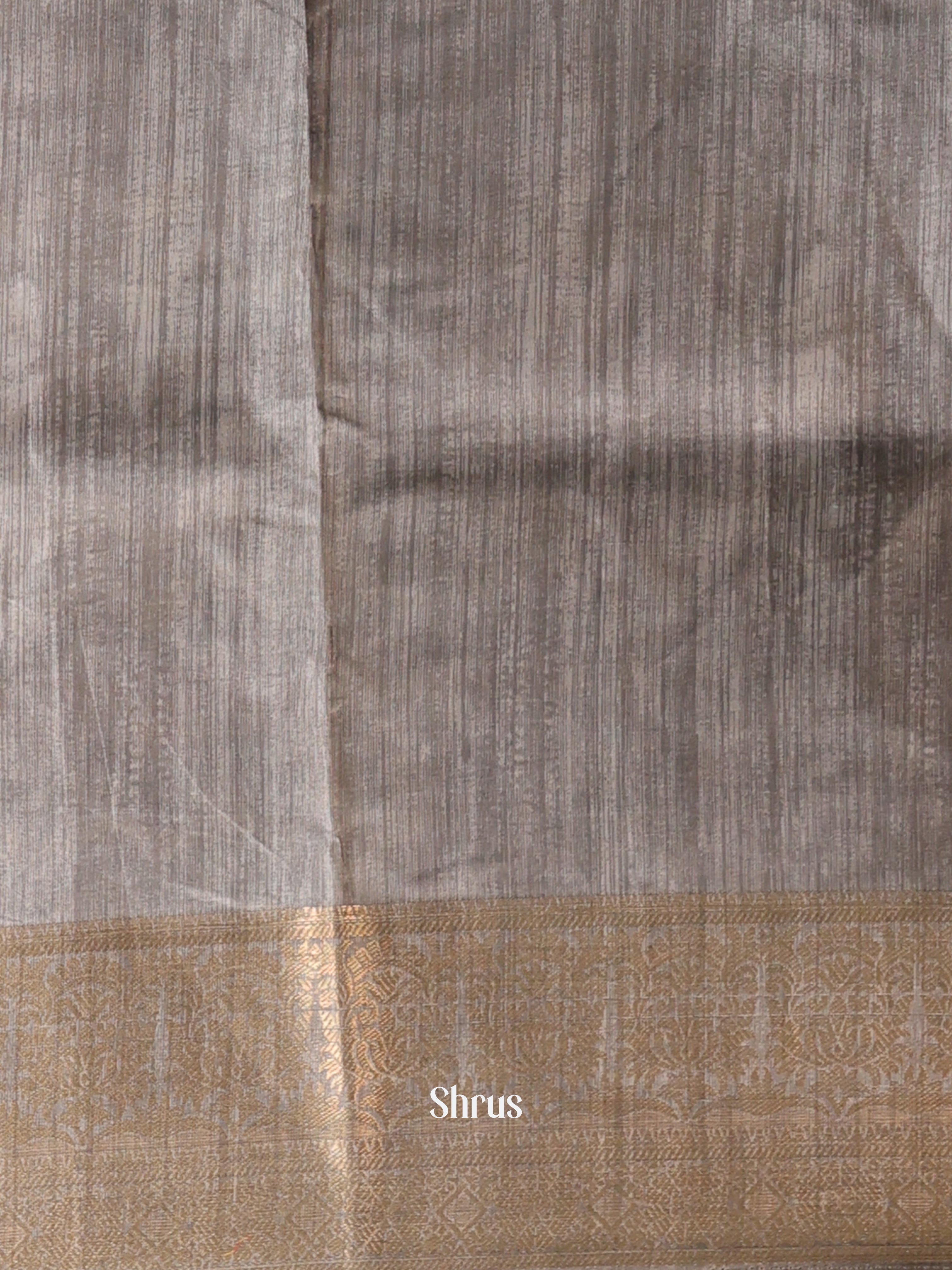 Black & Grey - Semi Dupion Saree