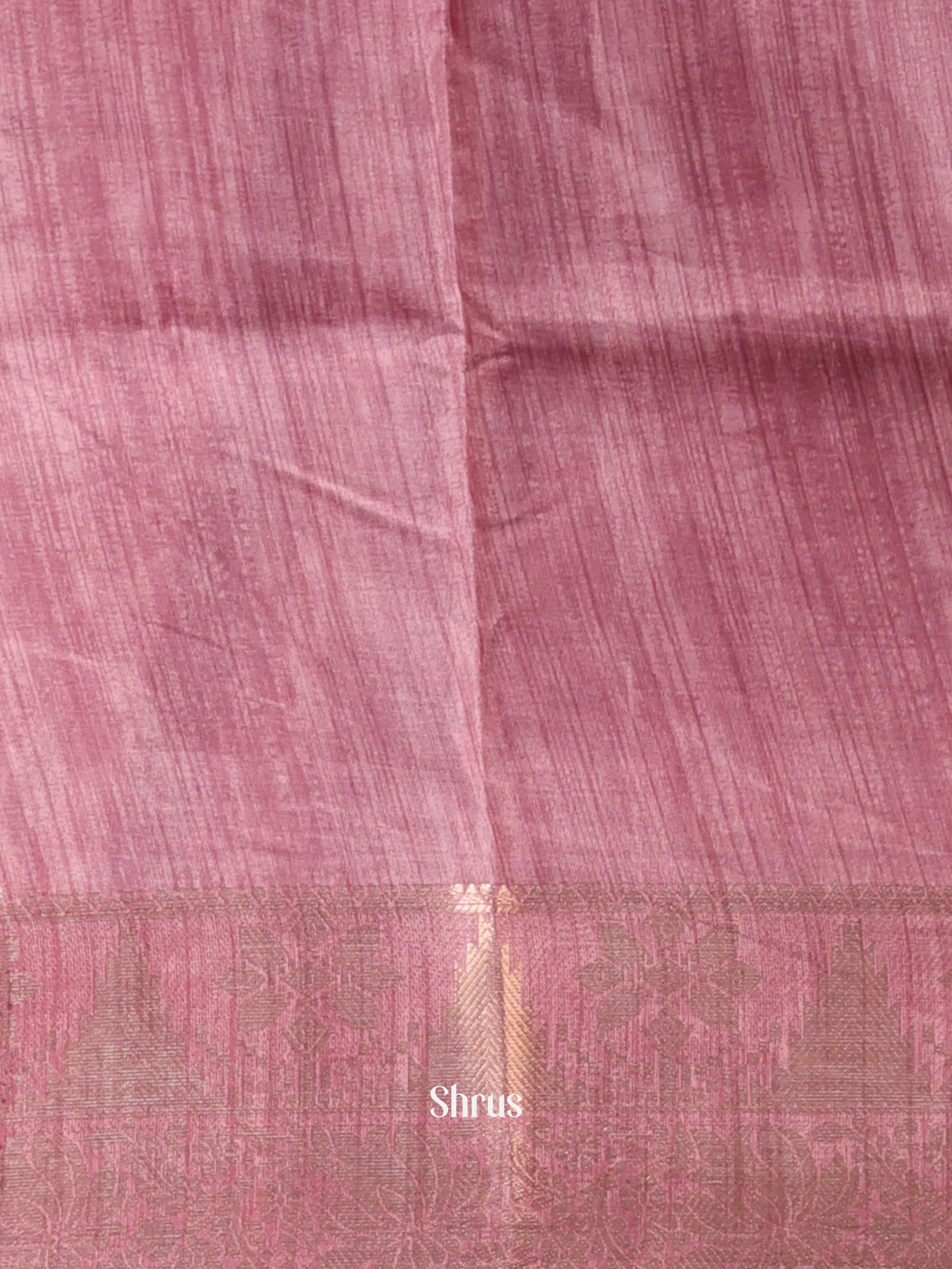 Cream & Onion Pink - Semi Dupion Saree - Shop on Shrus.com