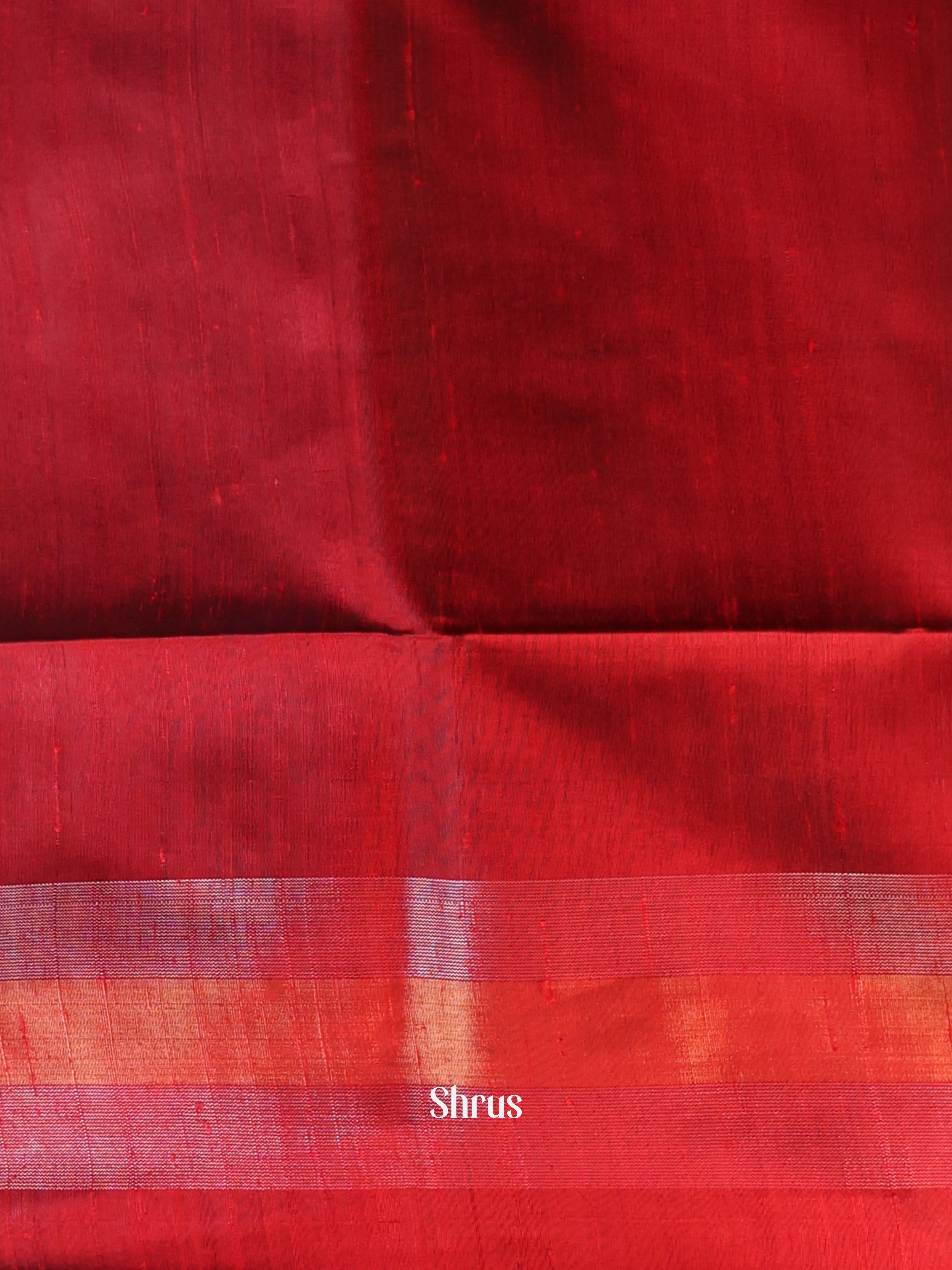 Grey & Maroon- Raw Silk Saree