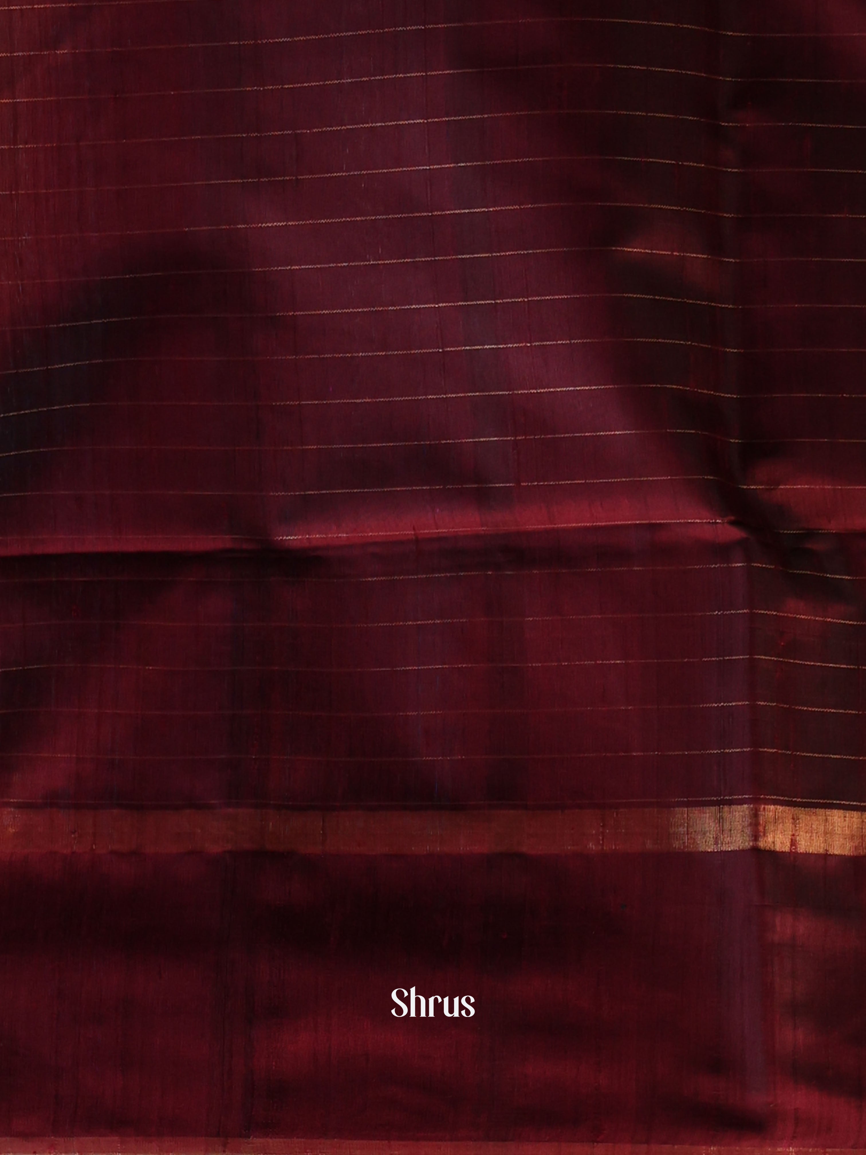 Grey & Maroon - Raw Silk Saree