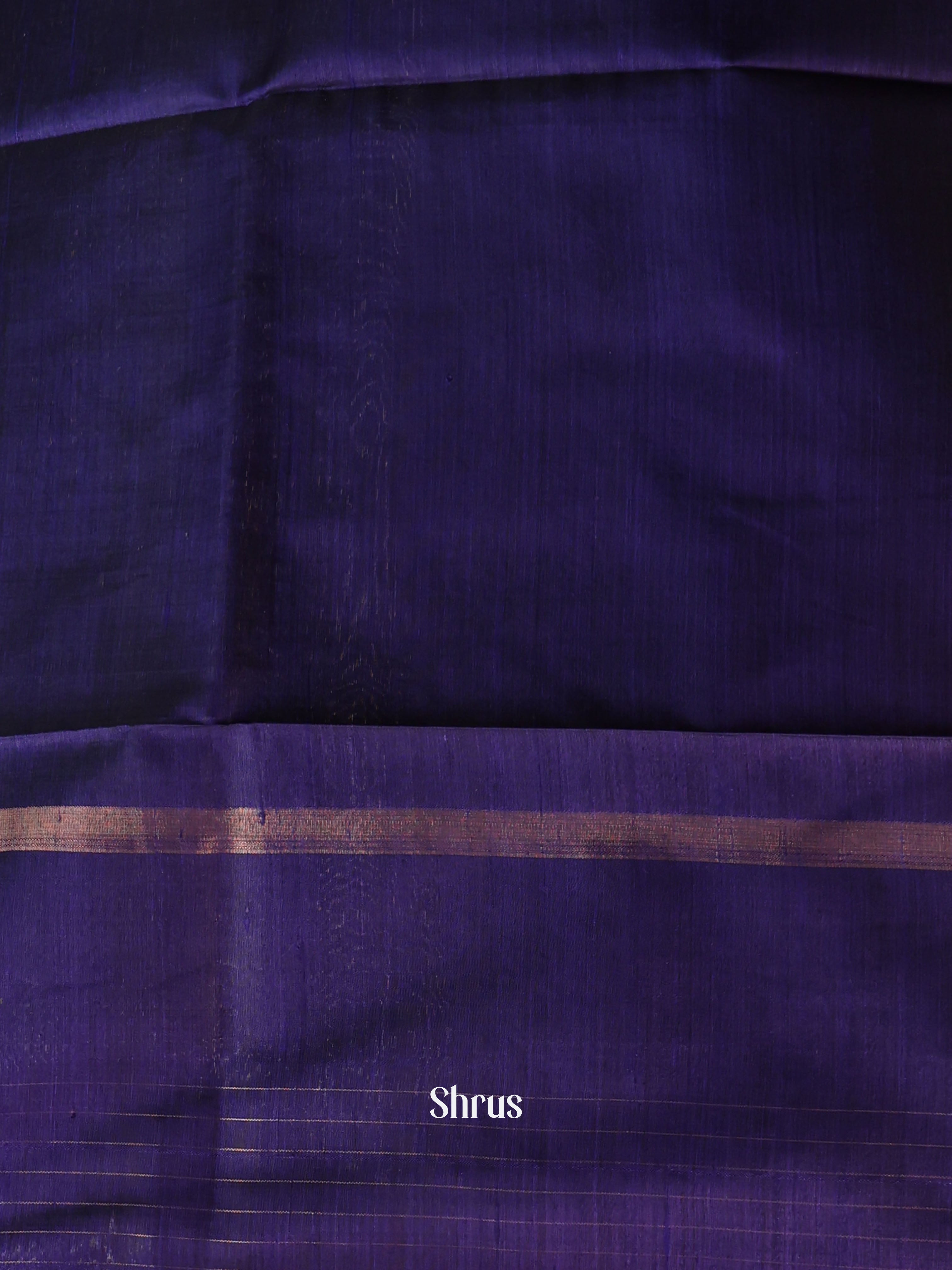 Rust & Blue - Raw Silk Saree