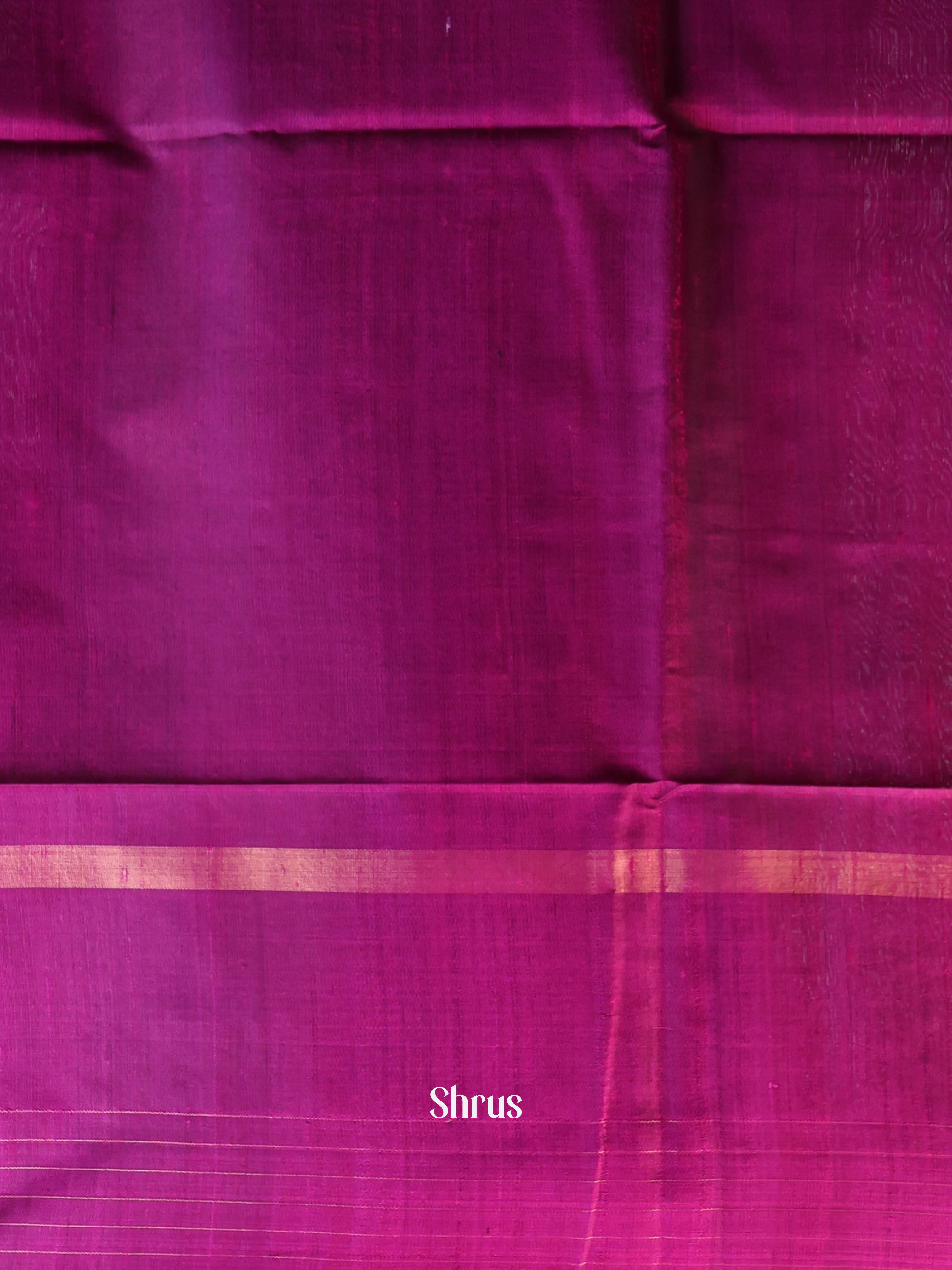 Brown & Purple - Raw Silk Saree