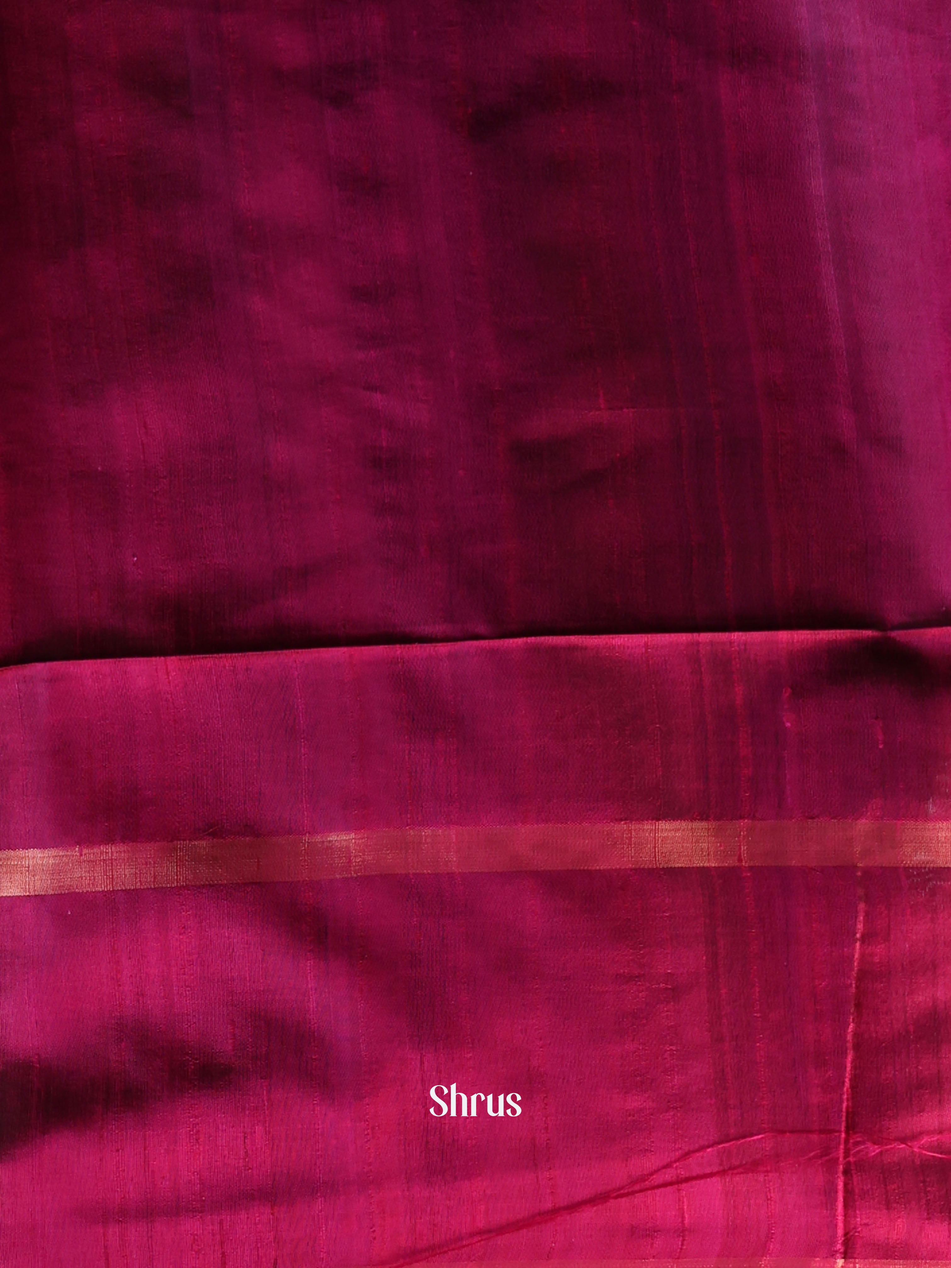 Green & Maroon- Raw Silk Saree