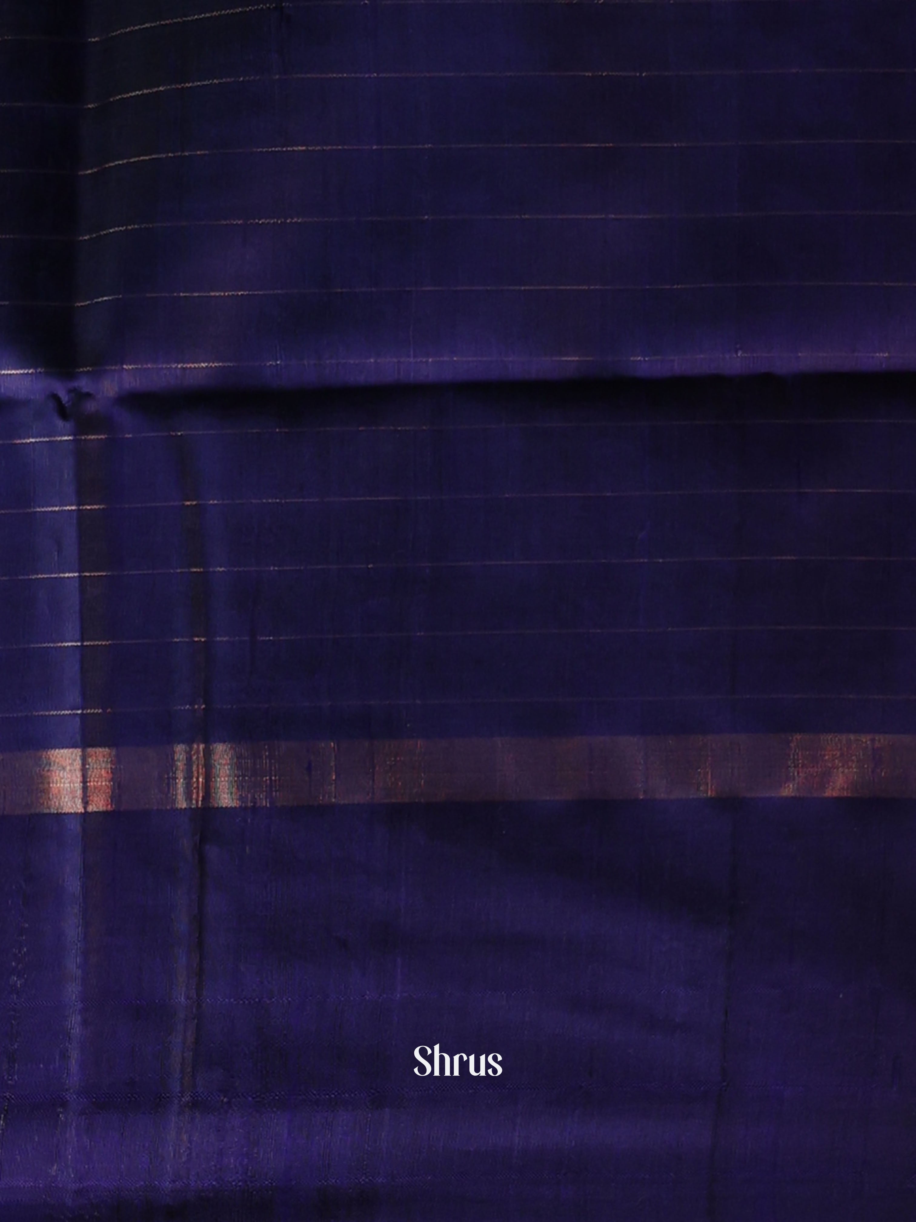 Blue & Navy Blue - Raw Silk Saree