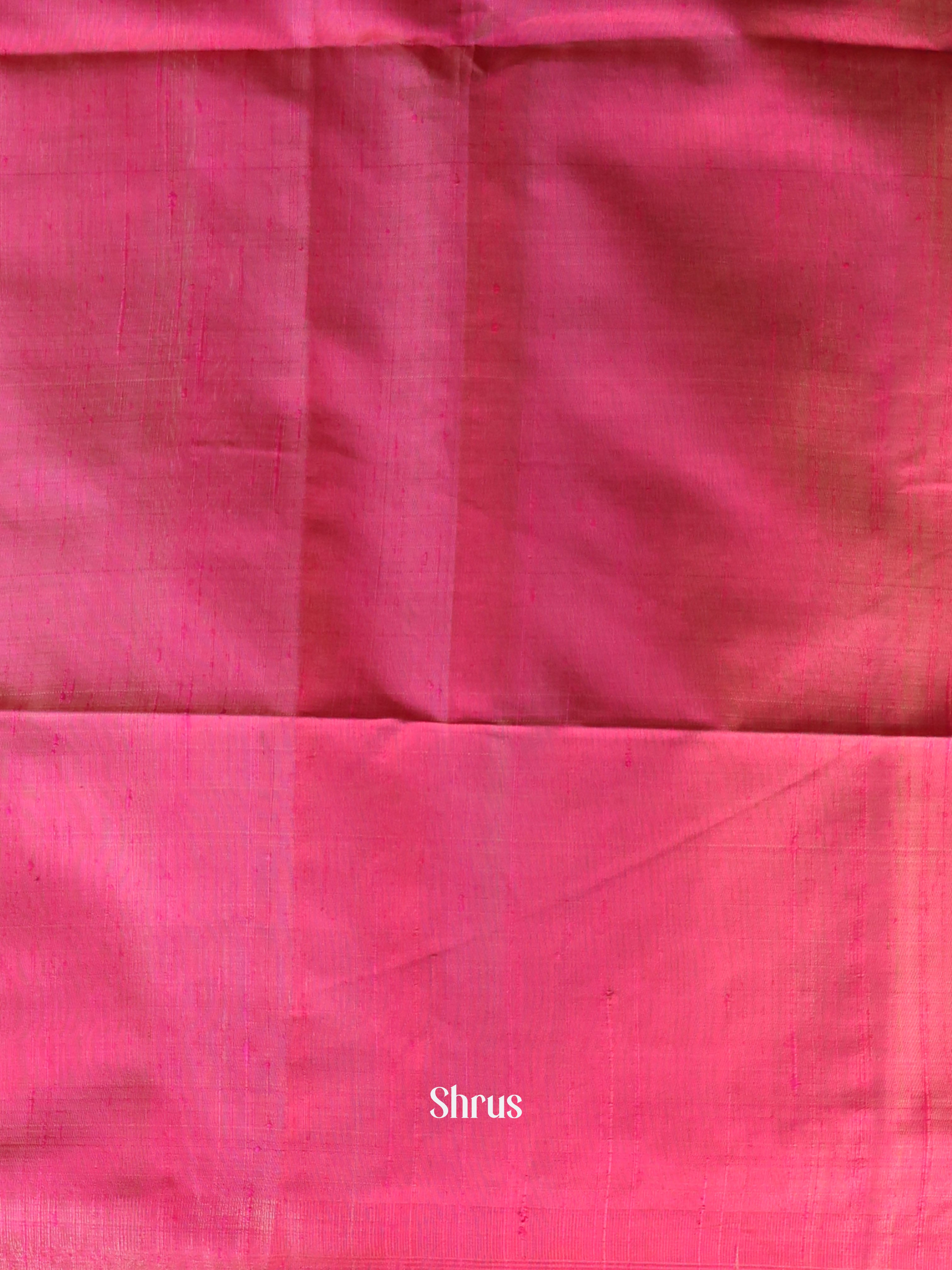 Cream & Pink - Raw Silk Saree