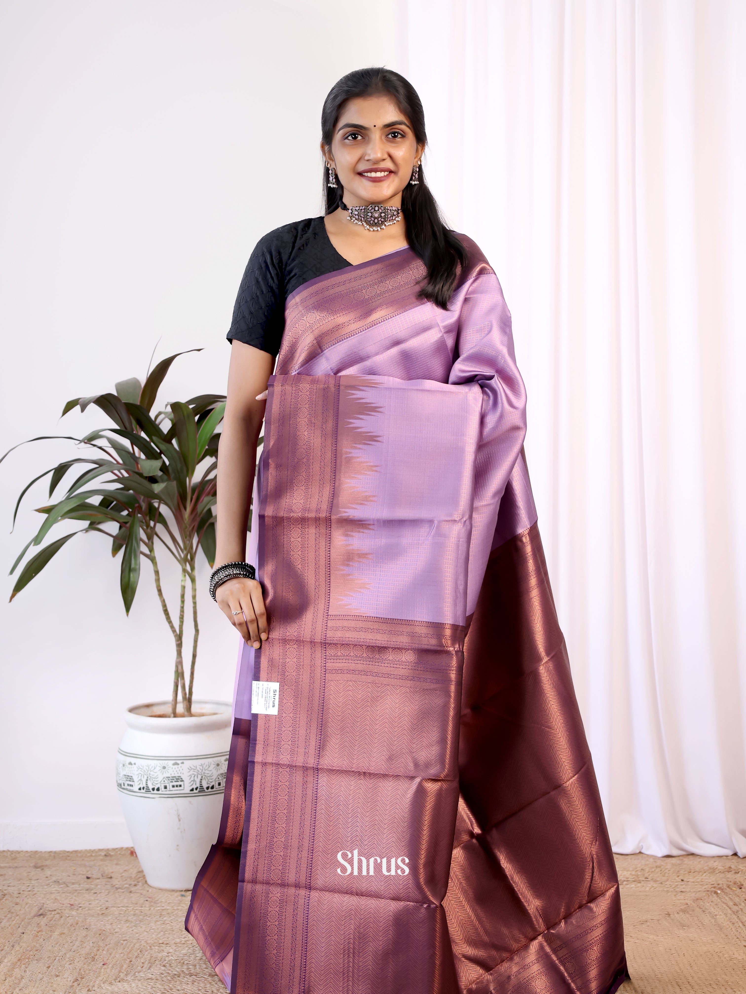 Lavender & Purple - Semi Arani Silk Saree