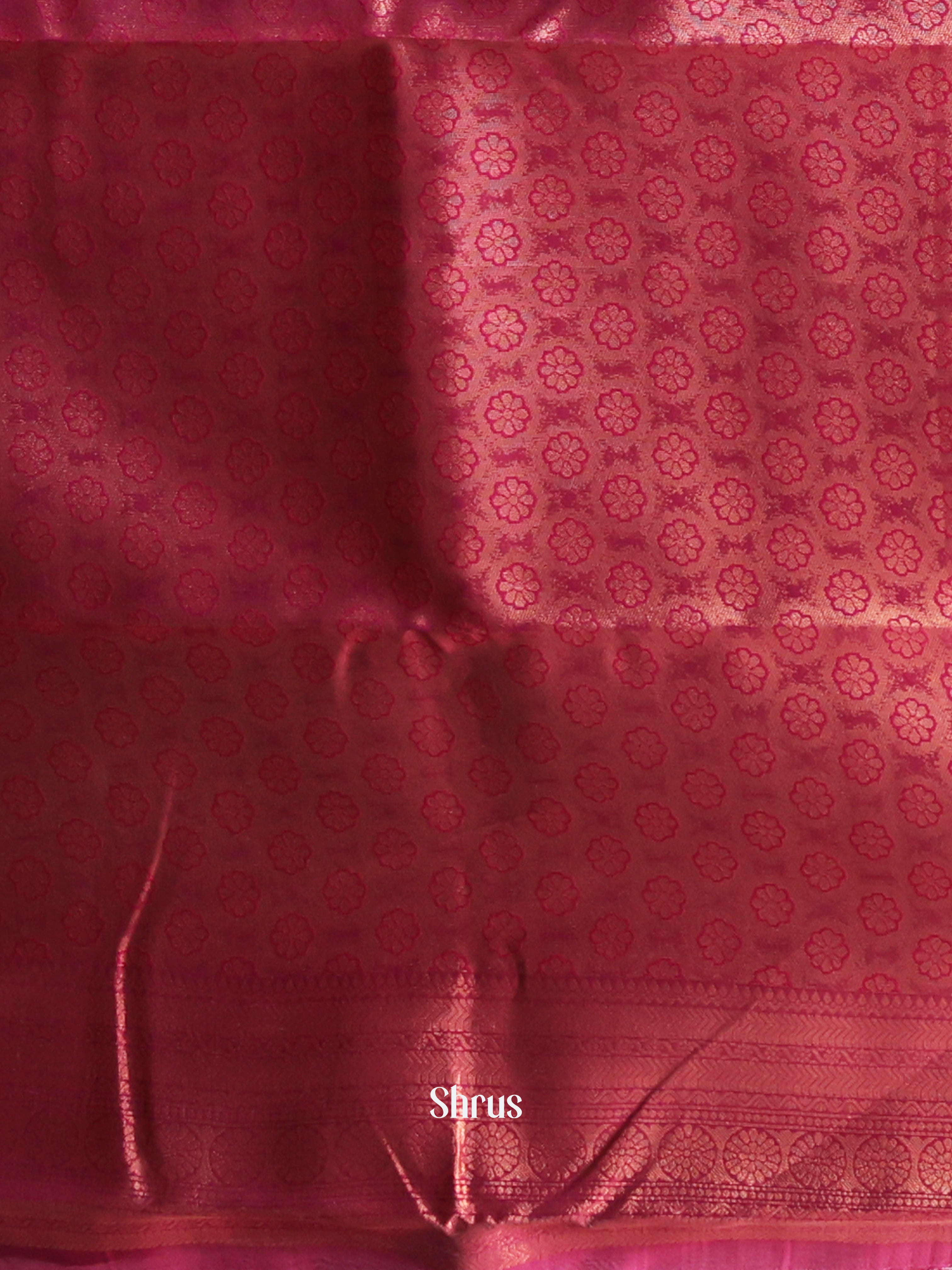 peach & Maroon - Semi Arani Silk Saree