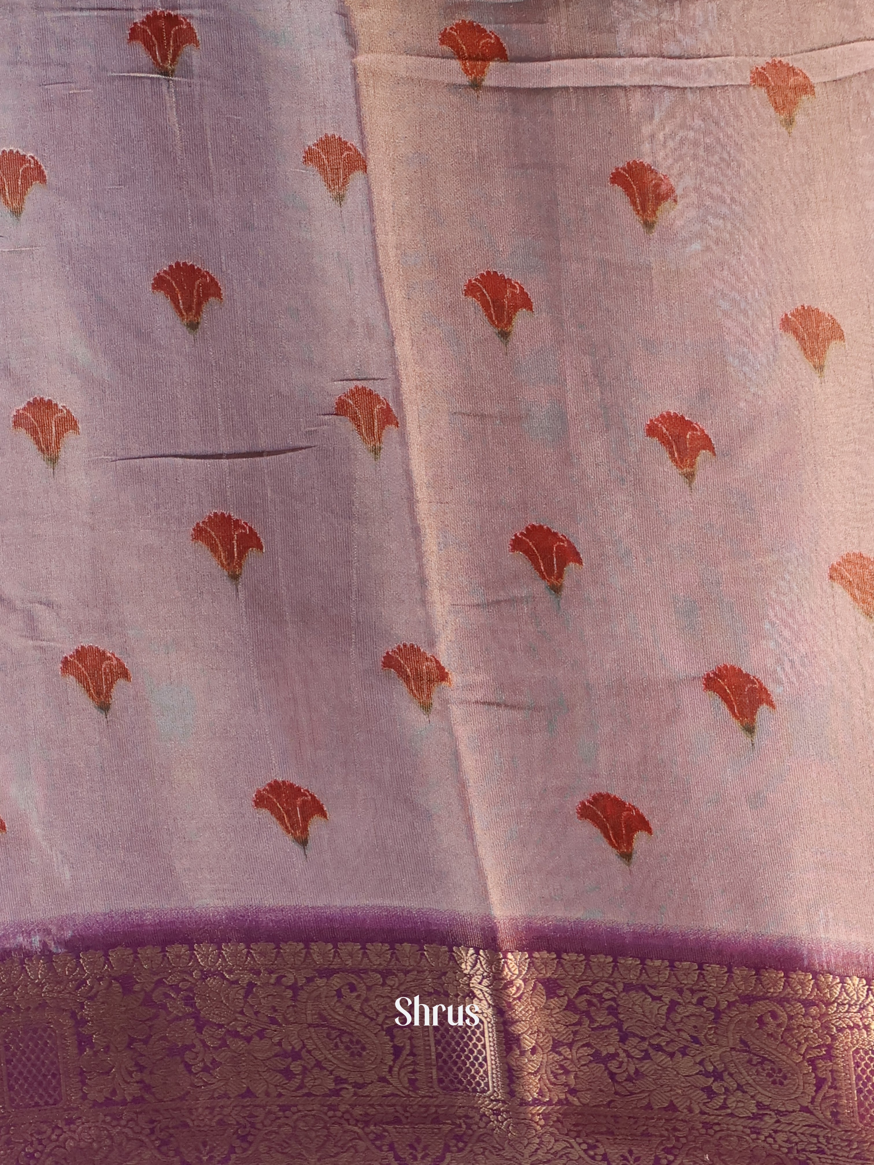 Purple & Violet- Semi Tissue Saree