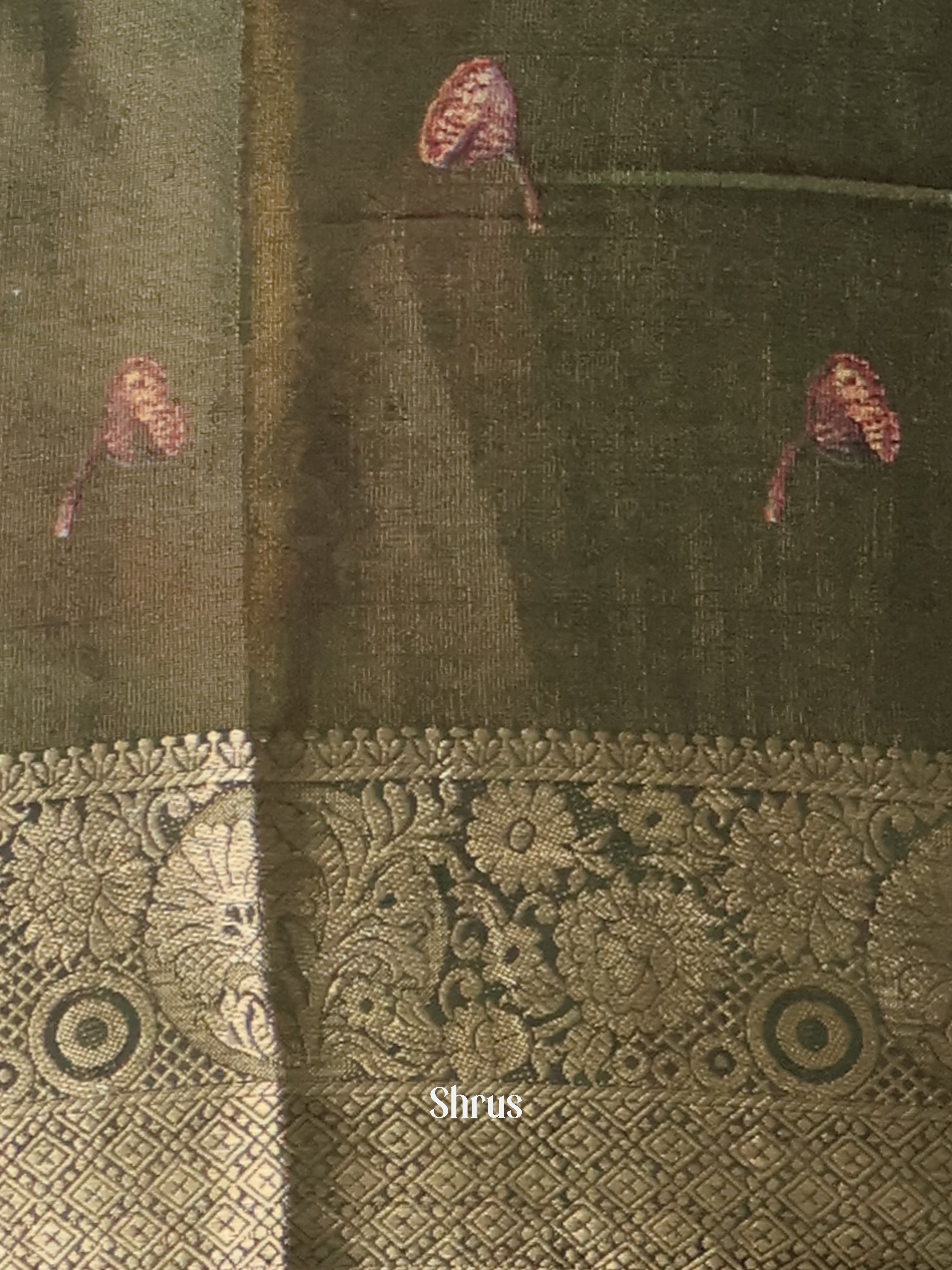 Pastel Green & Green - Semi Tissue Saree