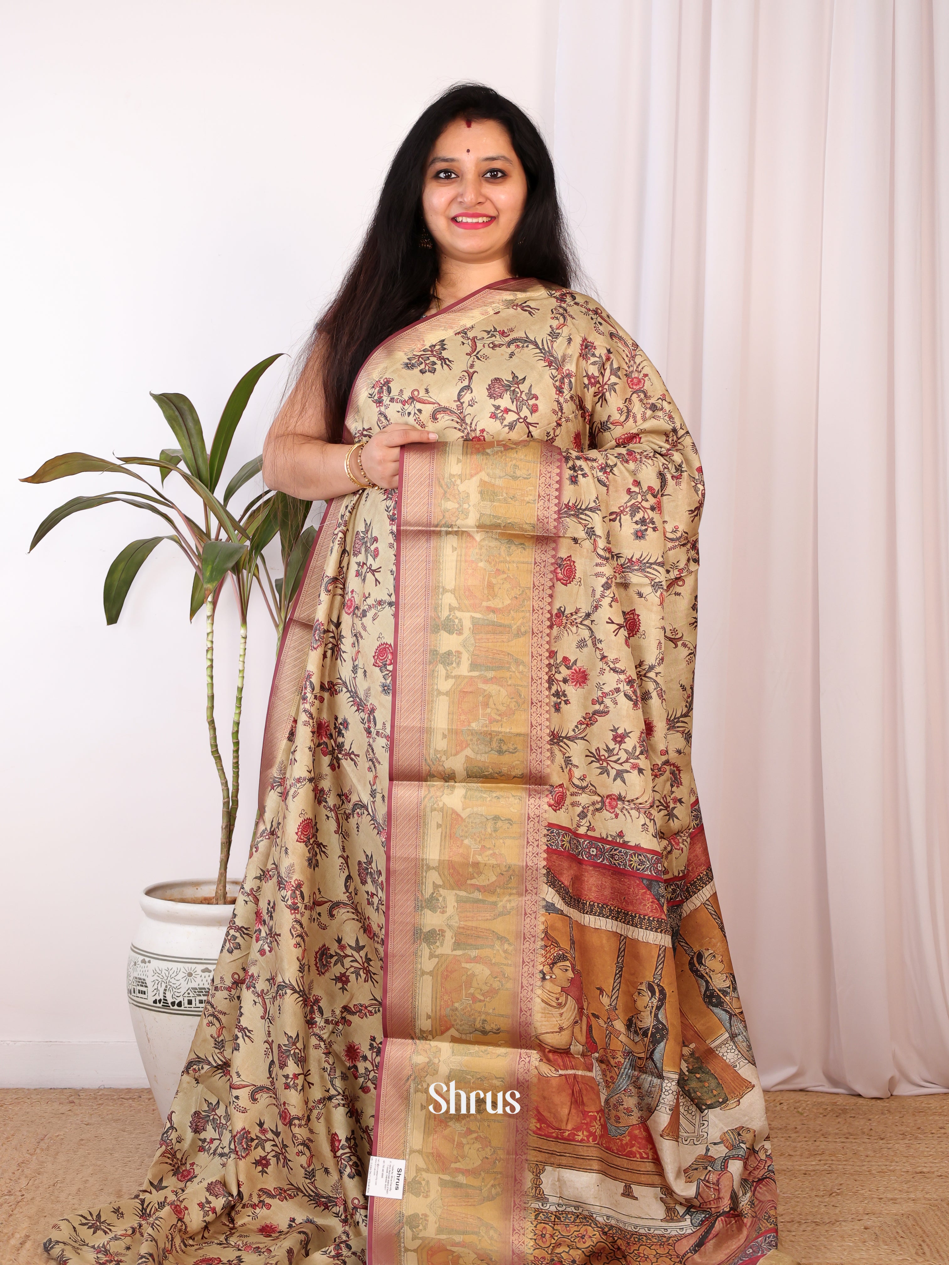 CJS09330 - Semi Chanderi Saree