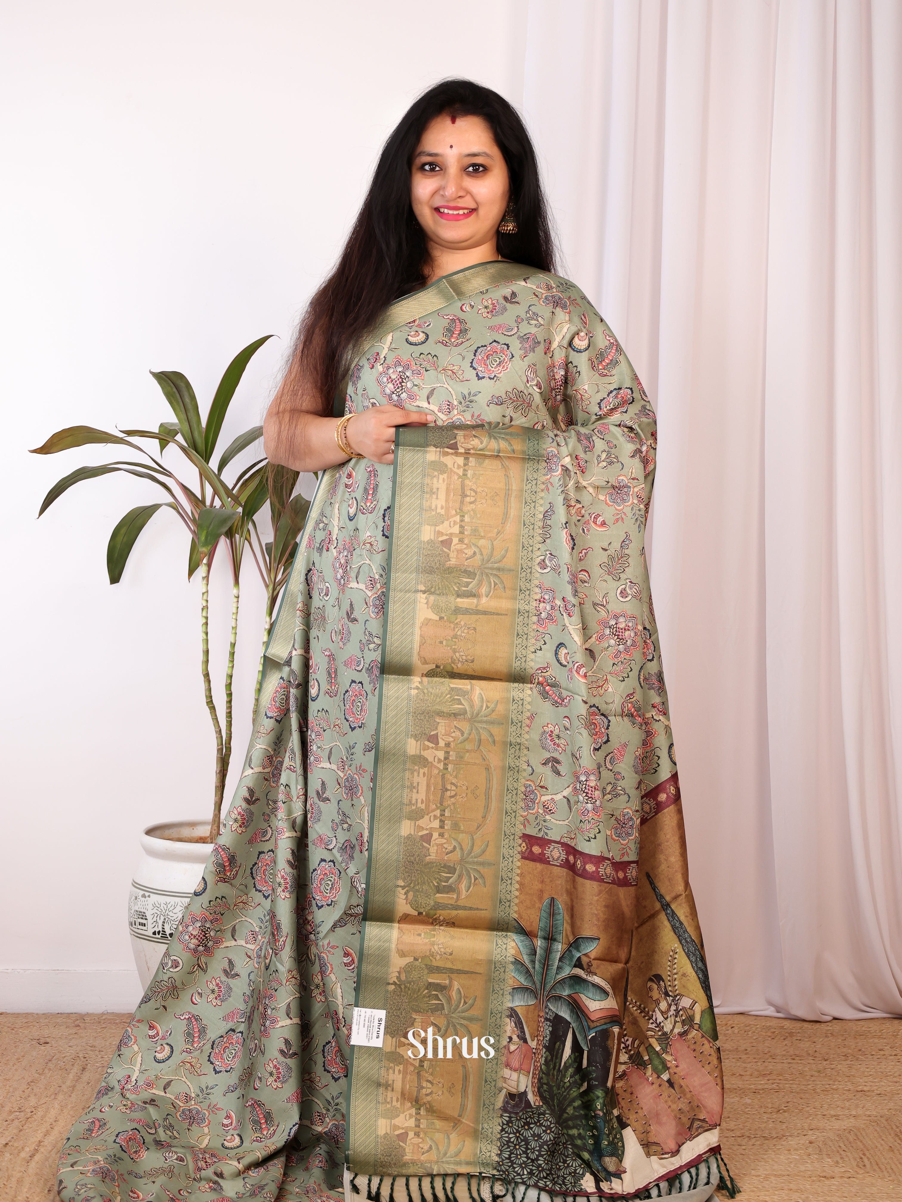 CJS09331 - Semi Chanderi Saree