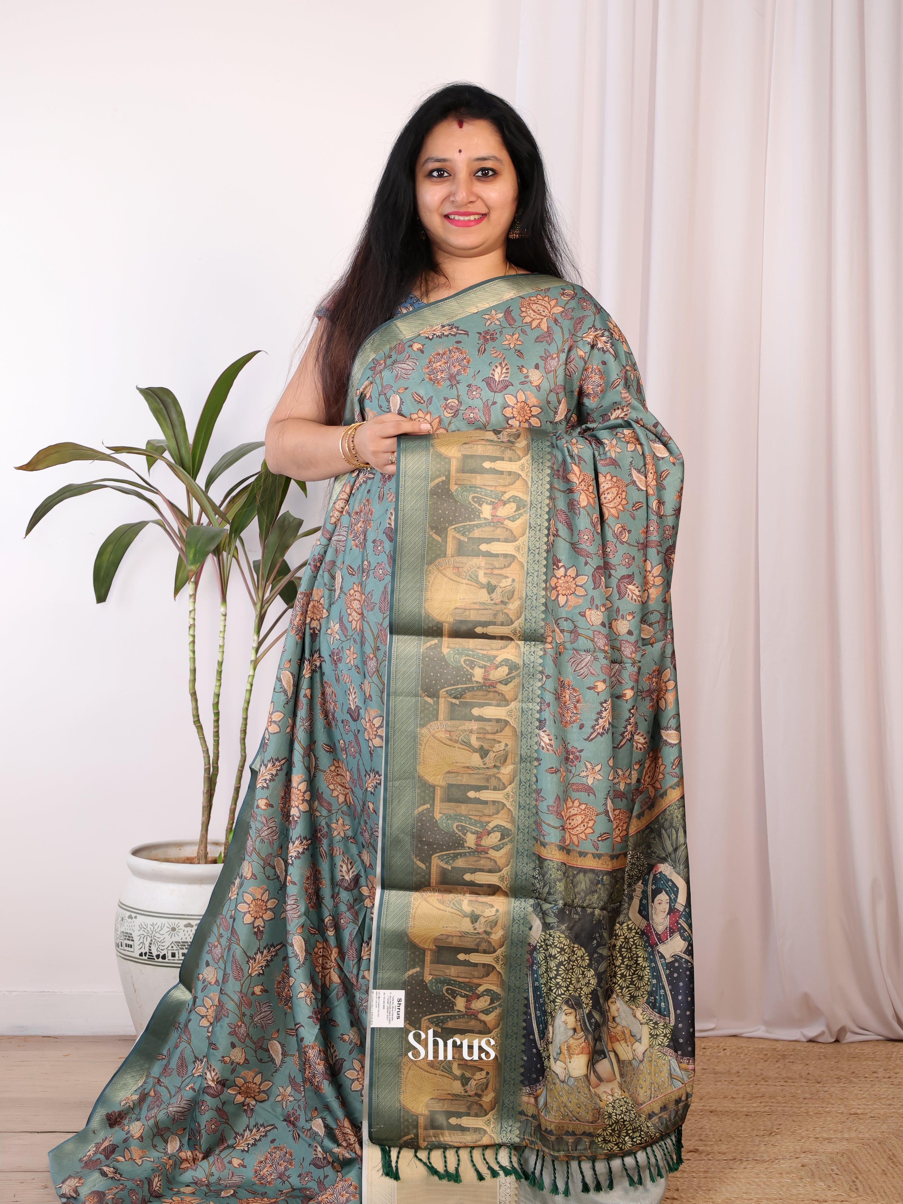 CJS09332 - Semi Chanderi Saree