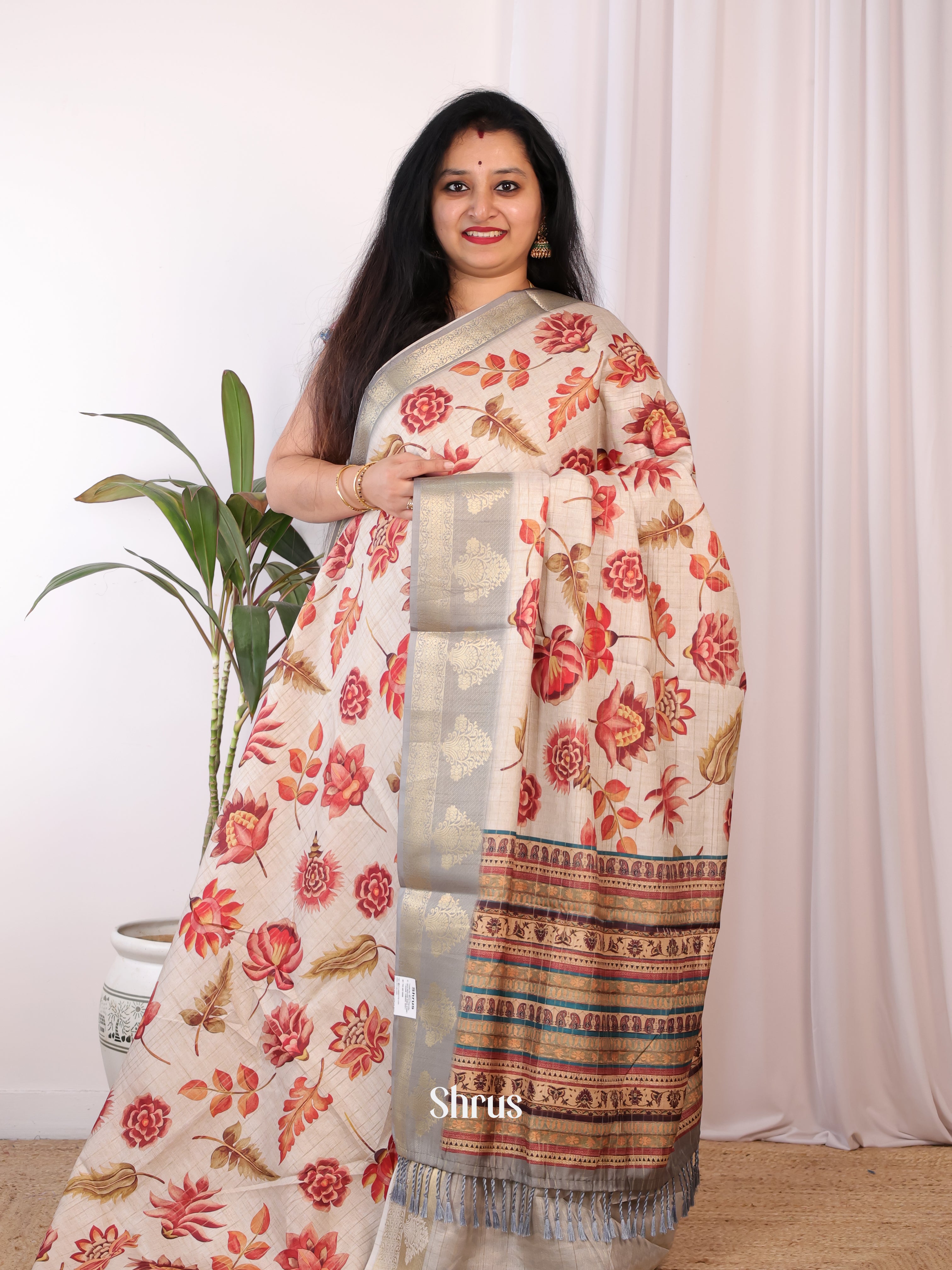 CJS09366 - Semi Chanderi Saree