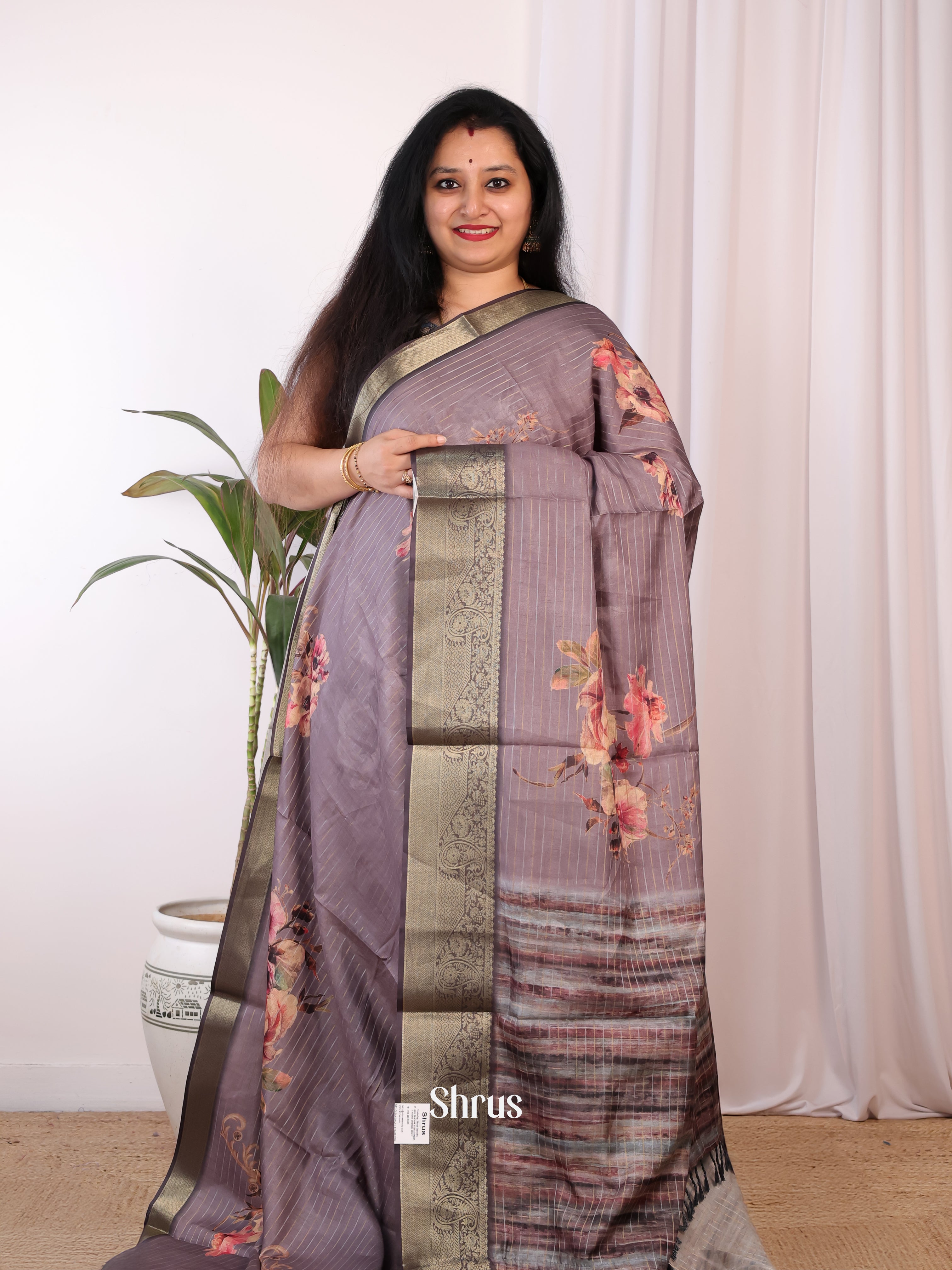 CJS09367 - Semi Chanderi Saree