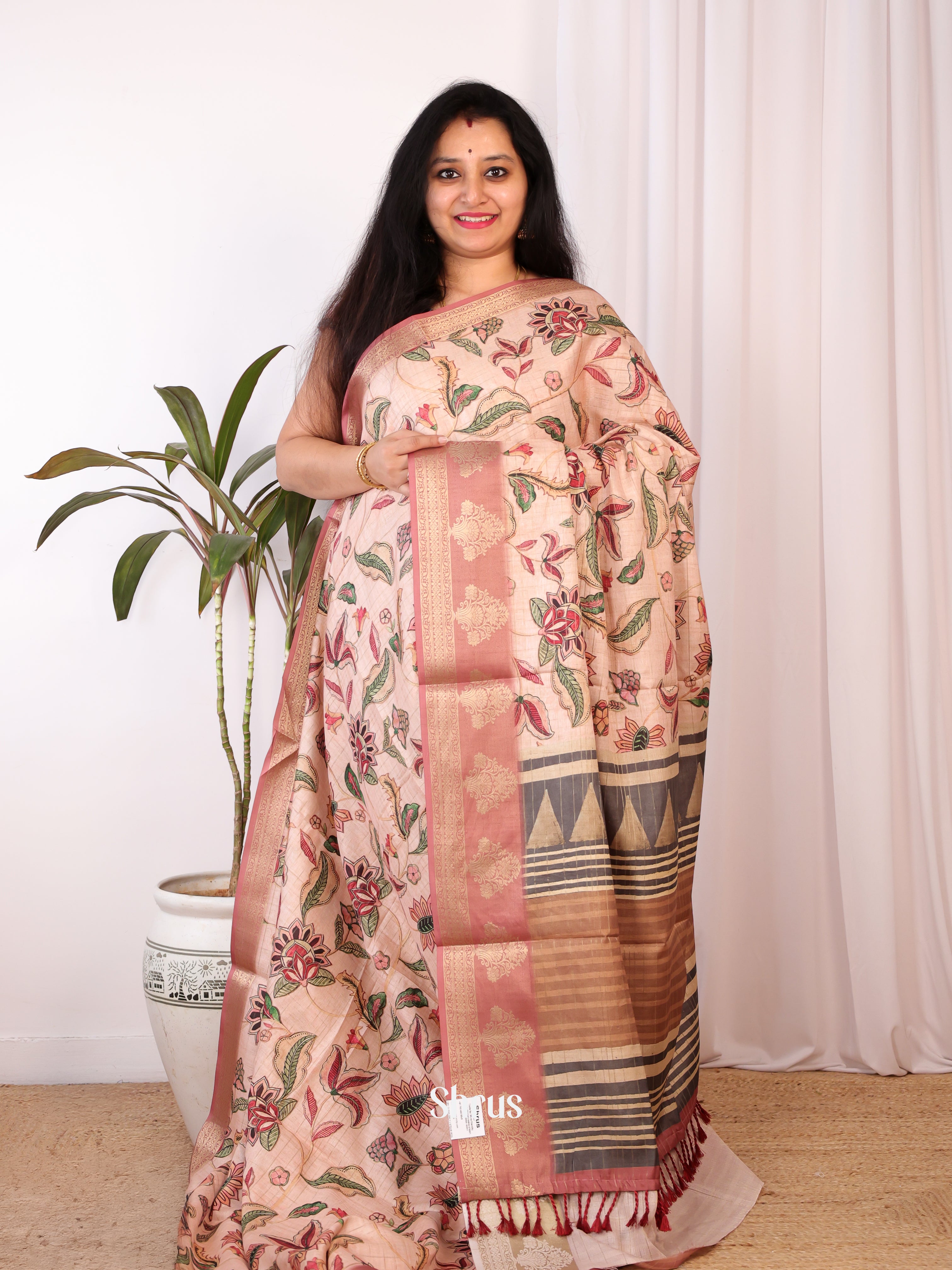 CJS09376 - Semi Chanderi Saree