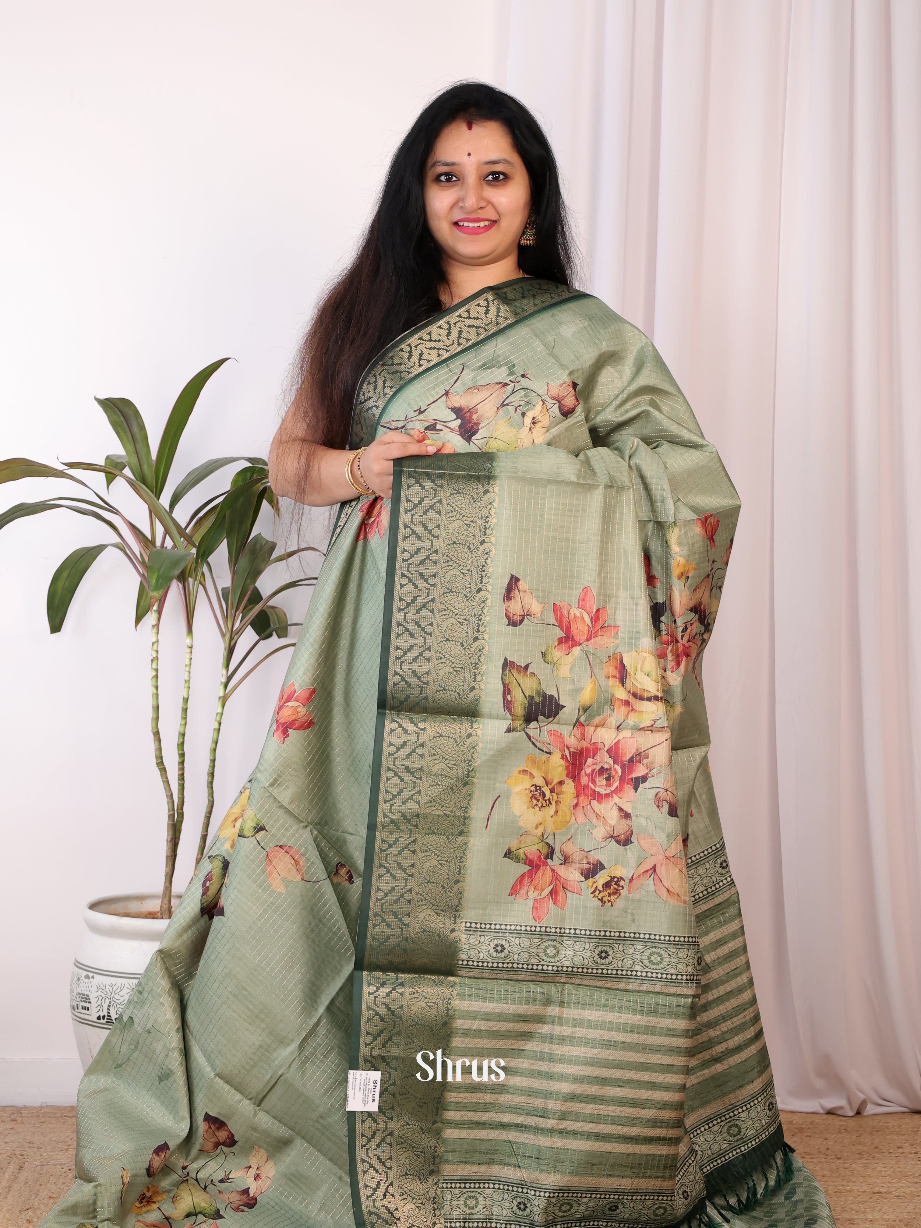 CJS09405 - Semi Chanderi Saree