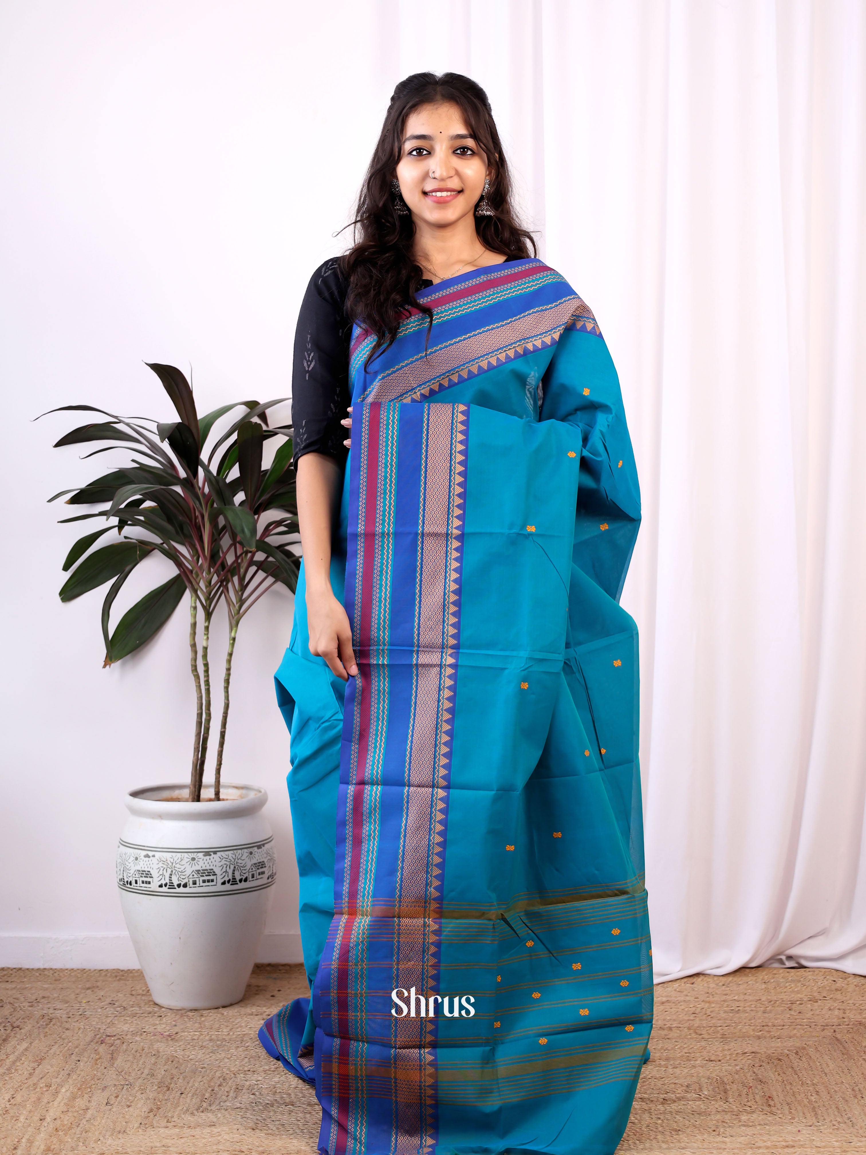 Blue - Chettinad Cotton Saree