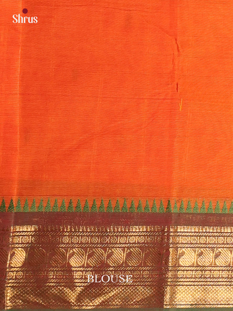 Orange & Green - Chettinad Cotton Saree - Shop on Shrus.com