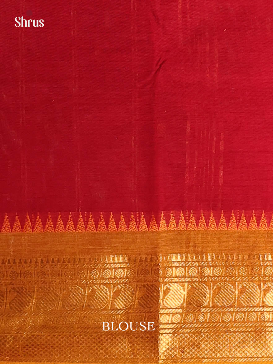 Red & Mustard - Chettinad Cotton Saree - Shop on Shrus.com