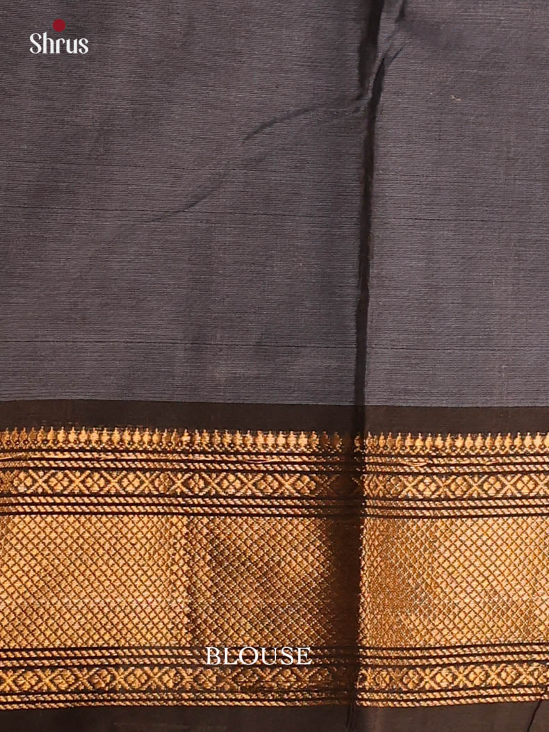 Grey & Black- Chettinad Cotton Saree - Shop on Shrus.com