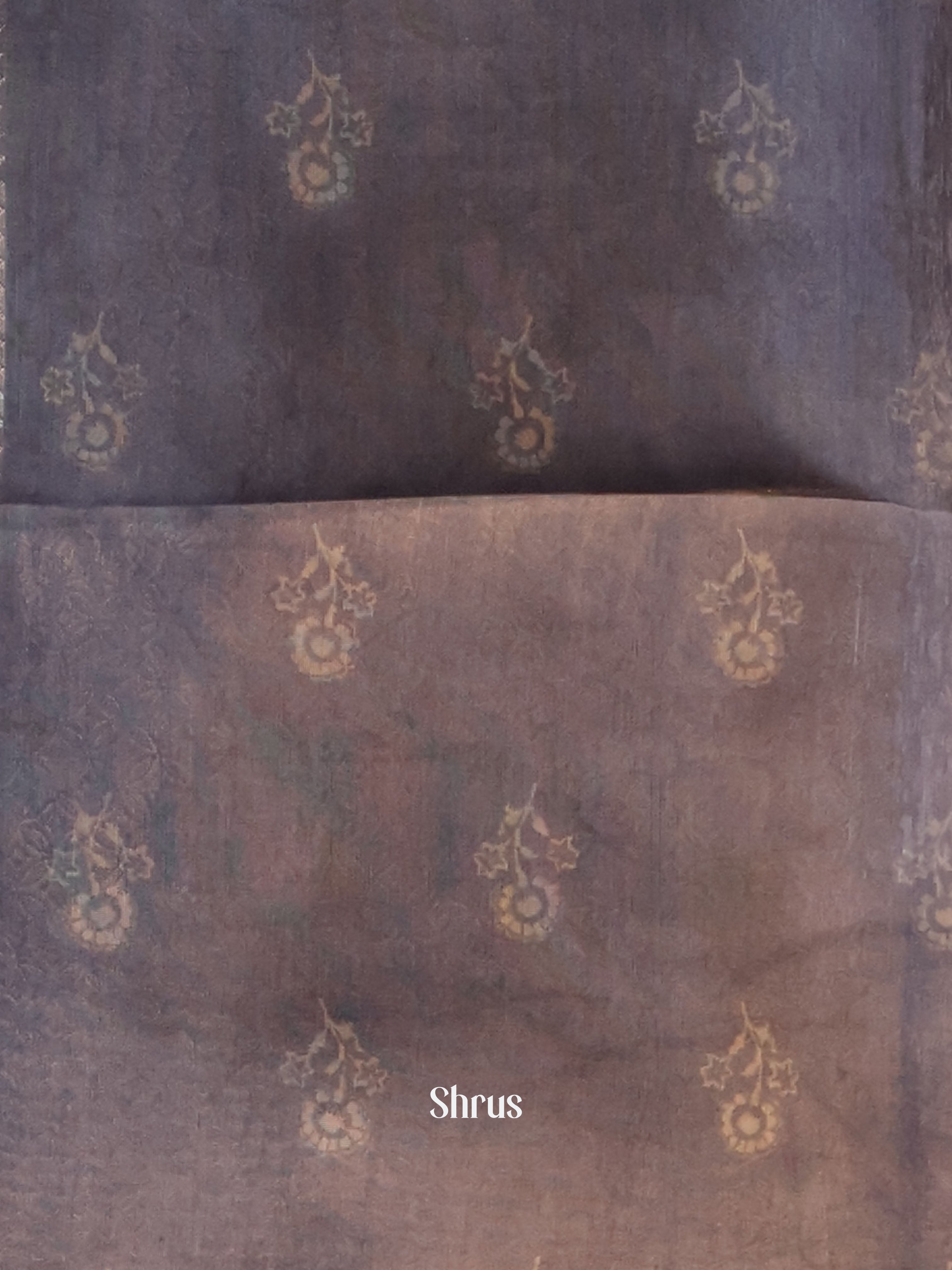 Grey & Brown - Semi Jute Saree