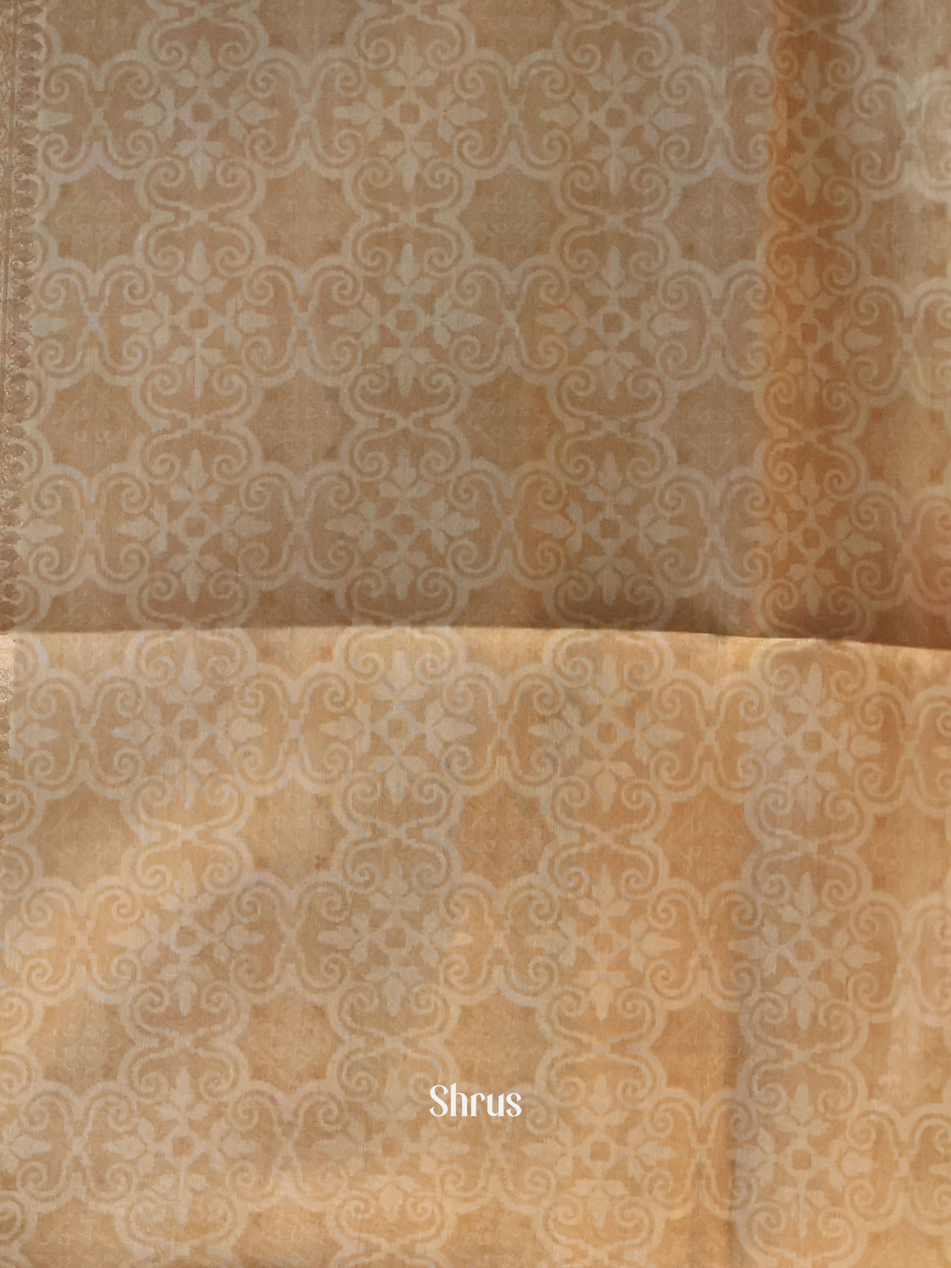 Beige & Brown - Semi Jute Saree