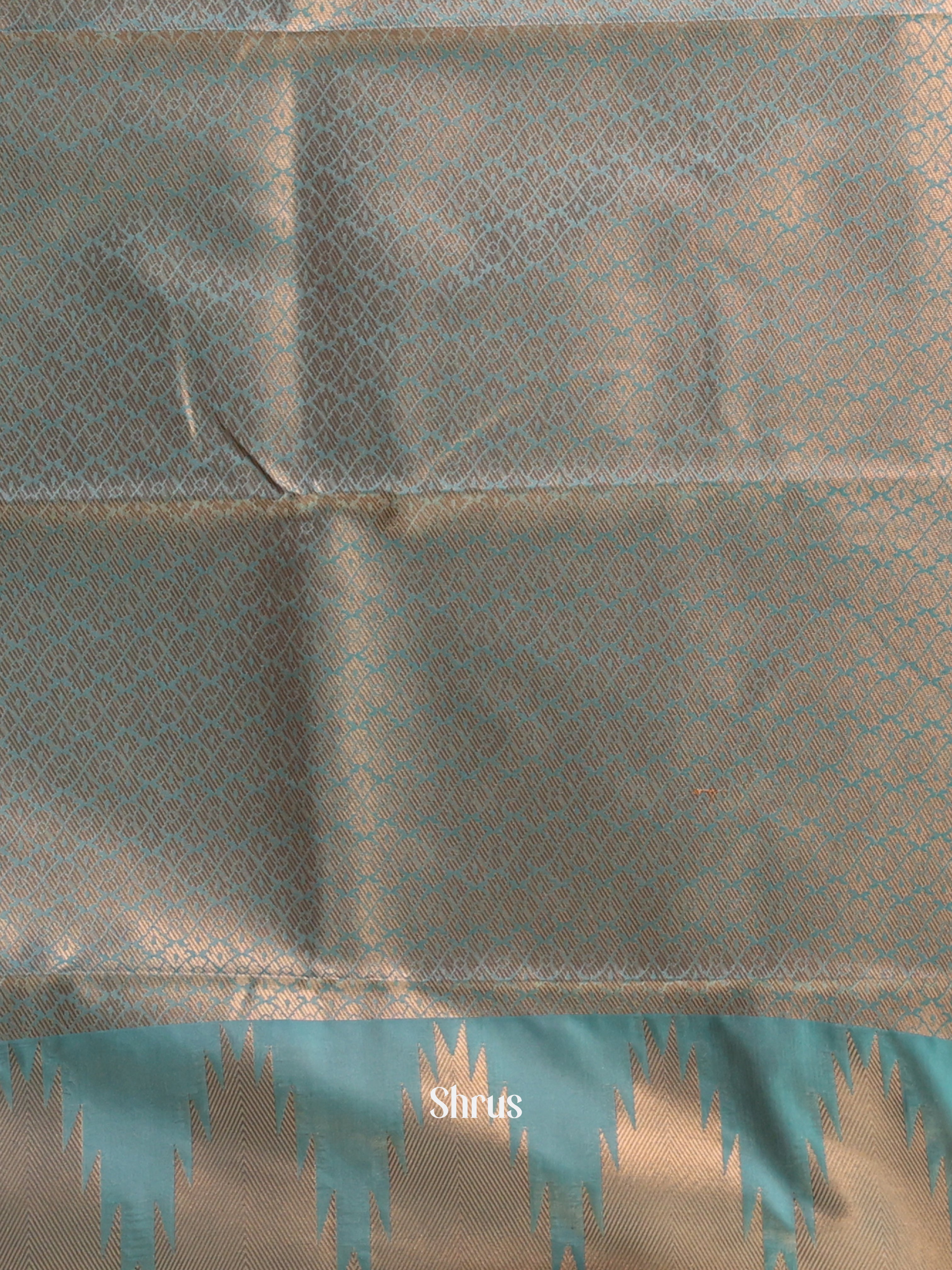 Peach & Green - Semi Kanchipuram Saree