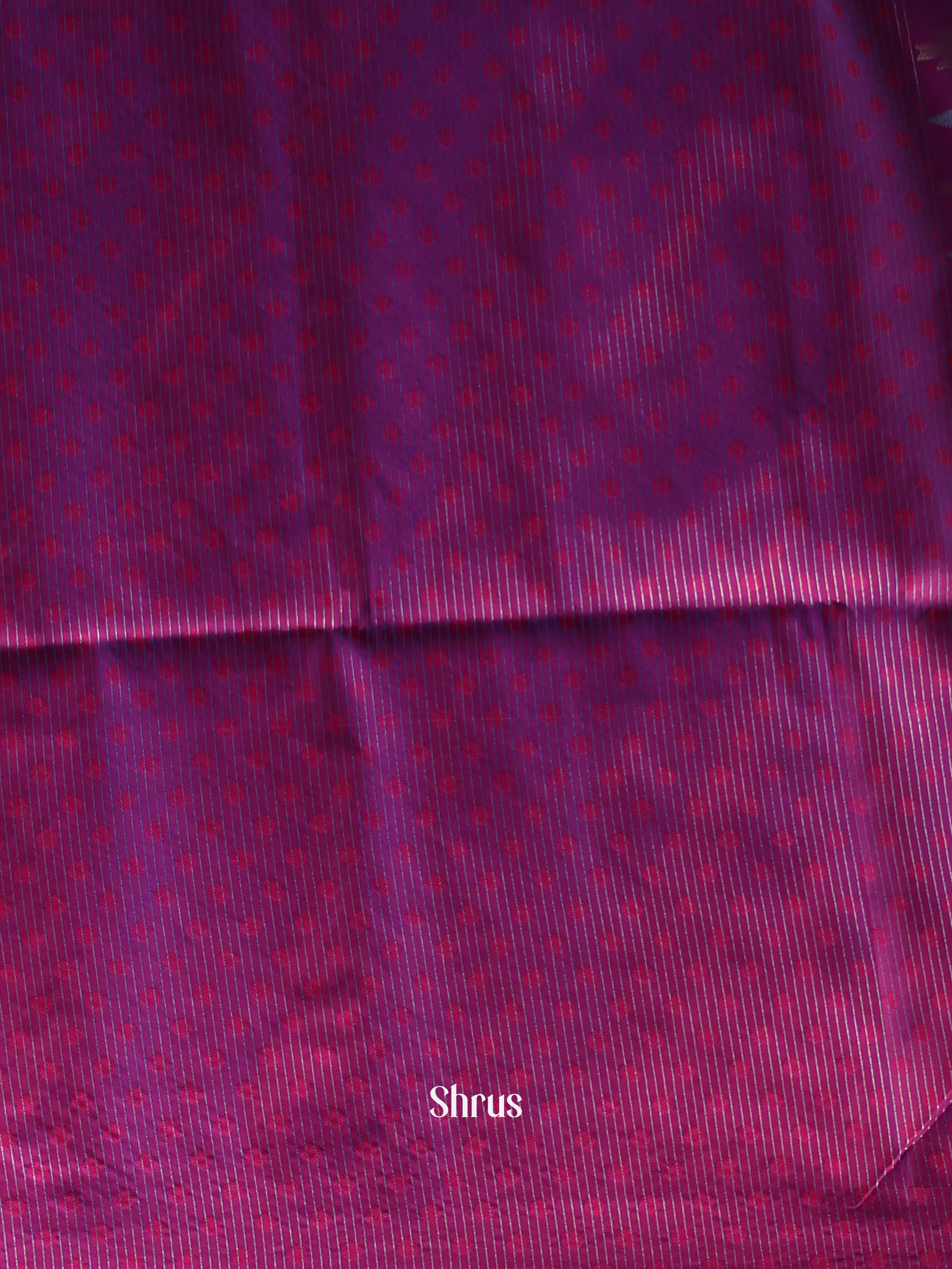 Blue & Purple - Semi Softsilk Saree