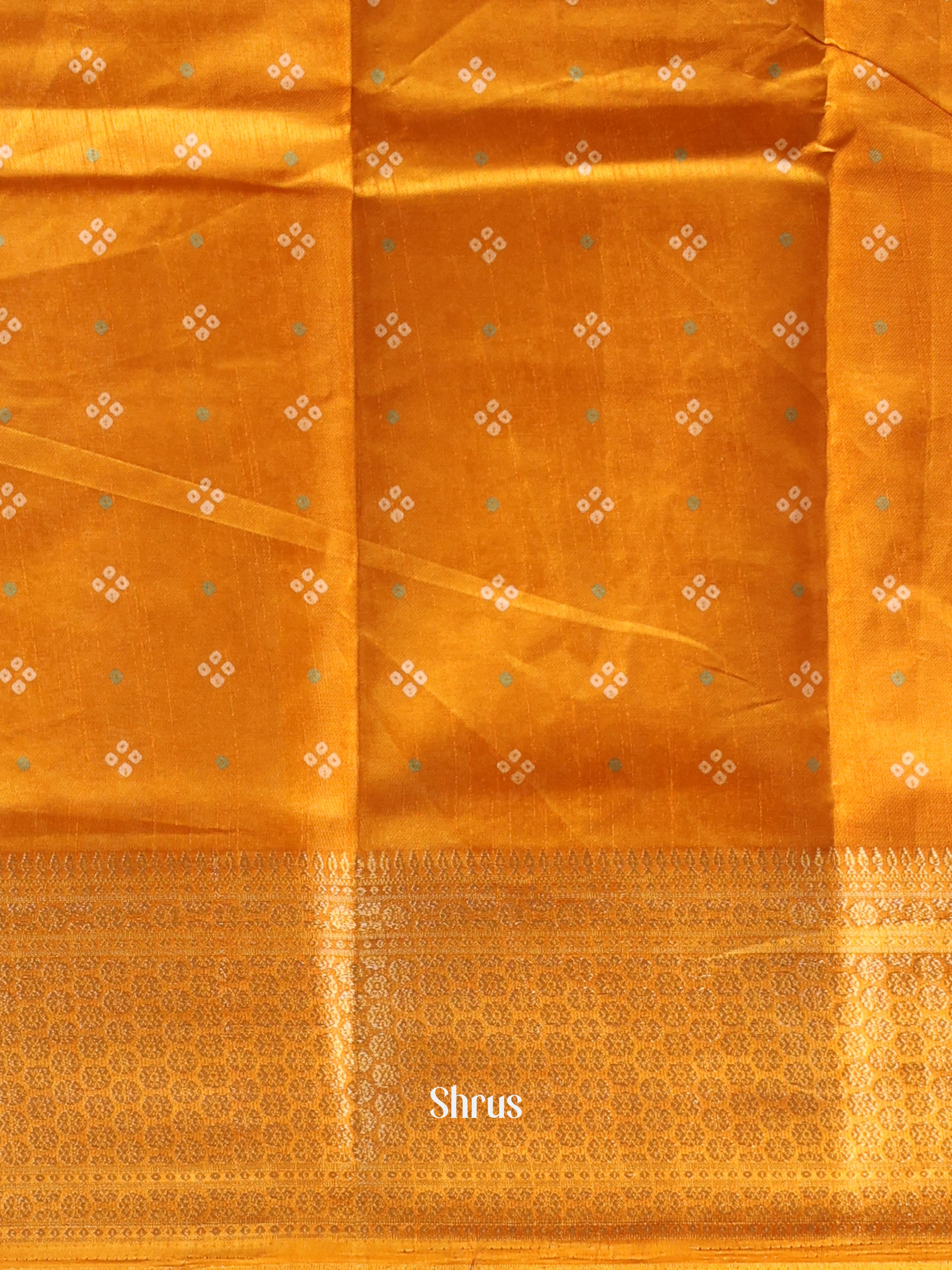 Mustard - Semi Crepe Saree