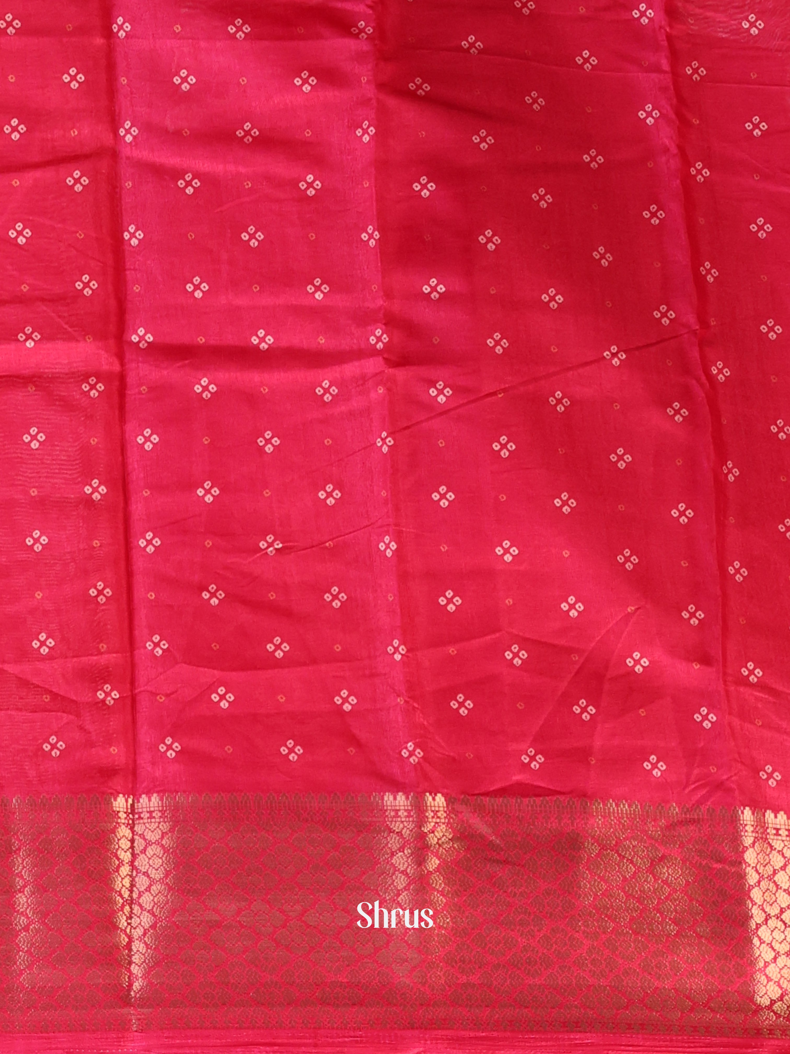 Pink - Semi Crepe Saree