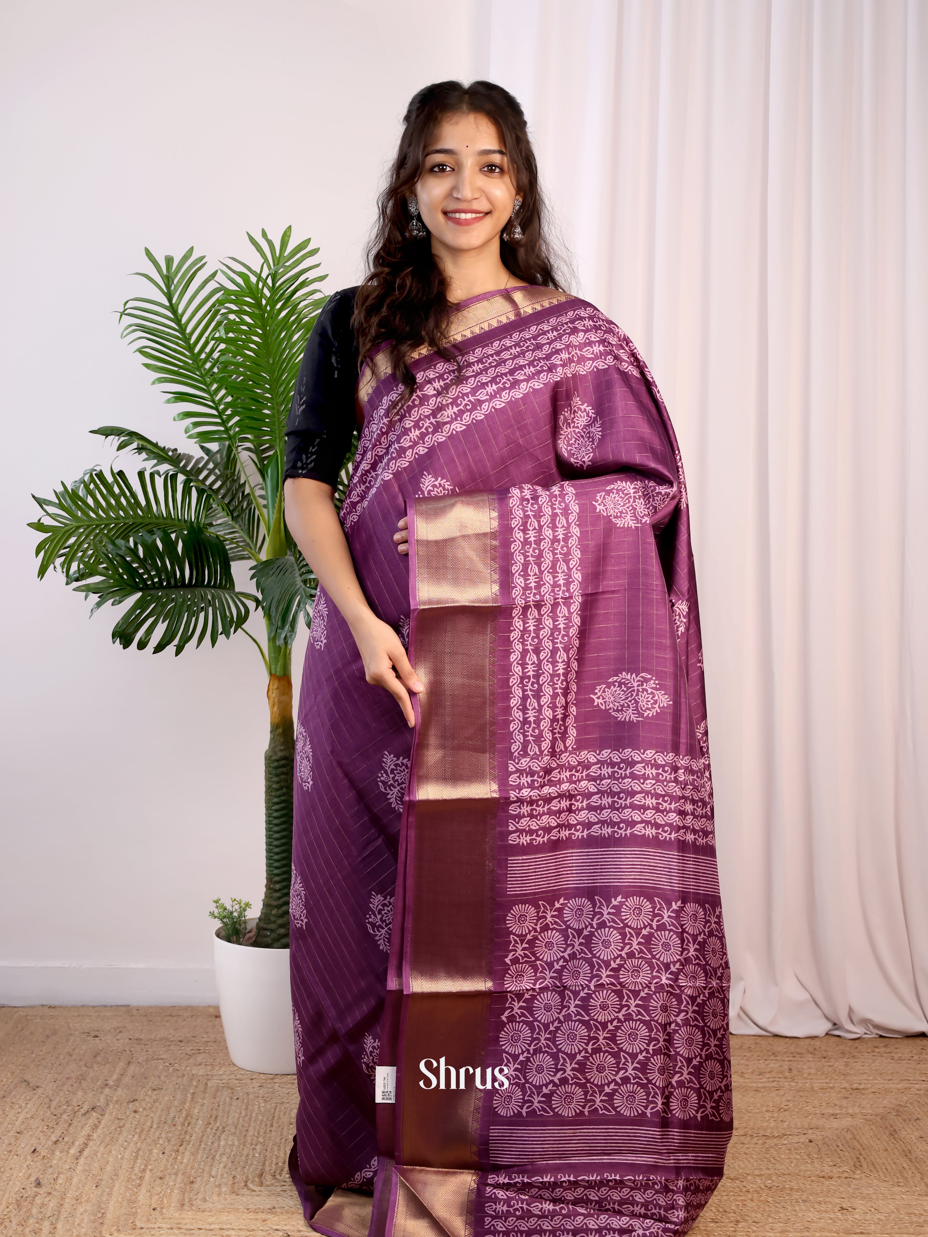 CJS10116 - Semi Crepe Saree - Shop on Shrus.com