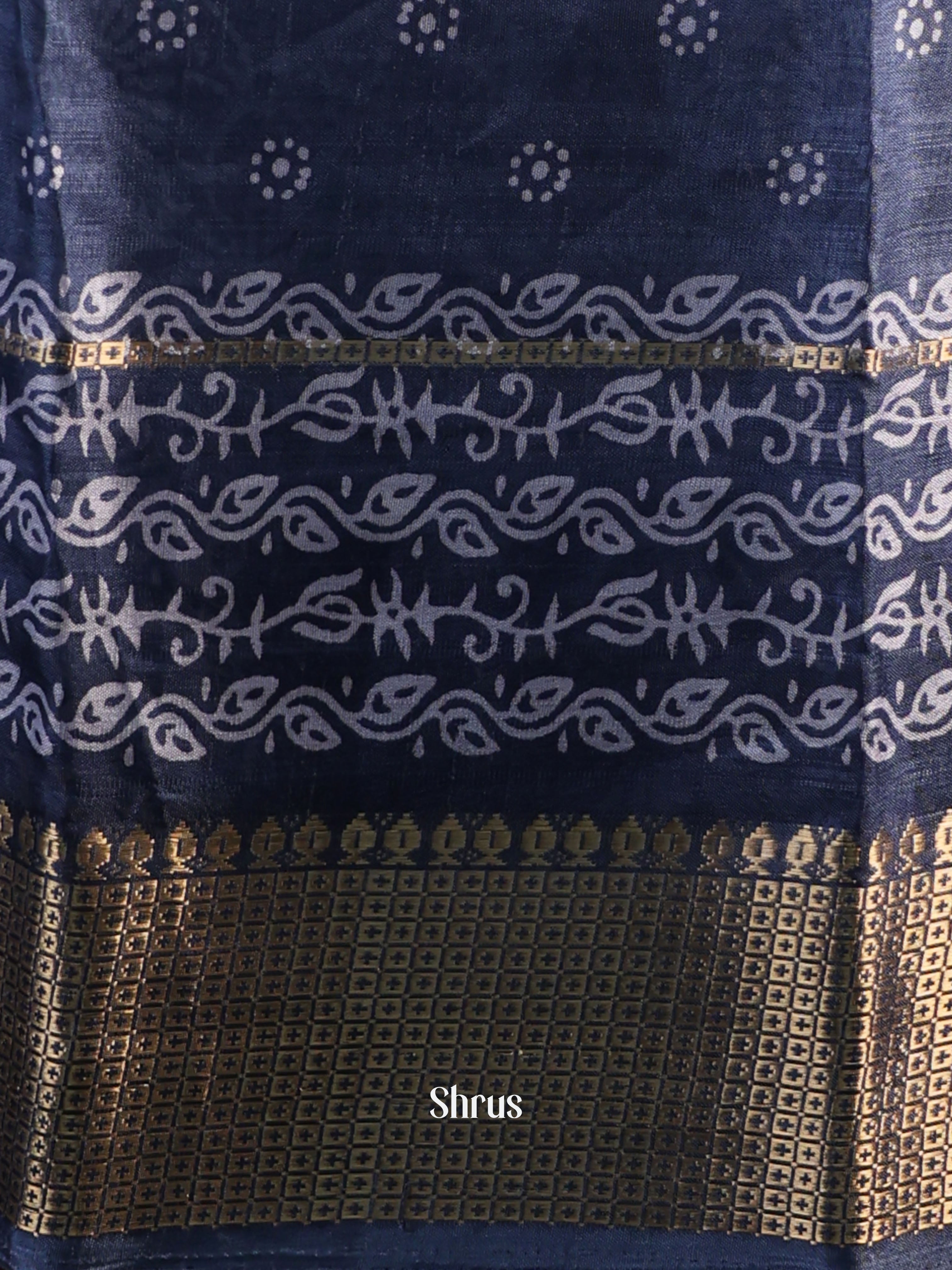 Blue - Semi Crepe Saree