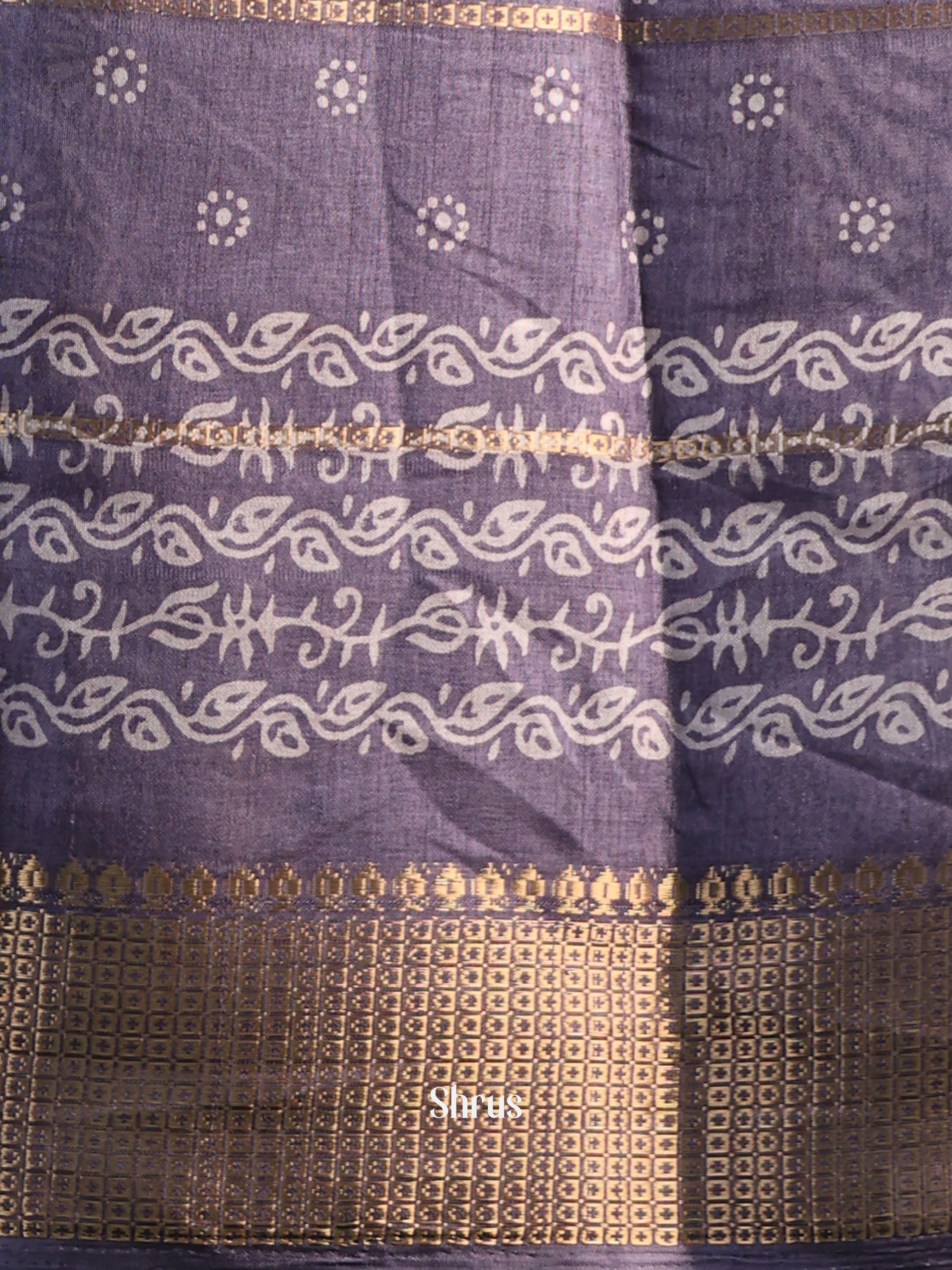 Purple  - Semi Crepe Saree