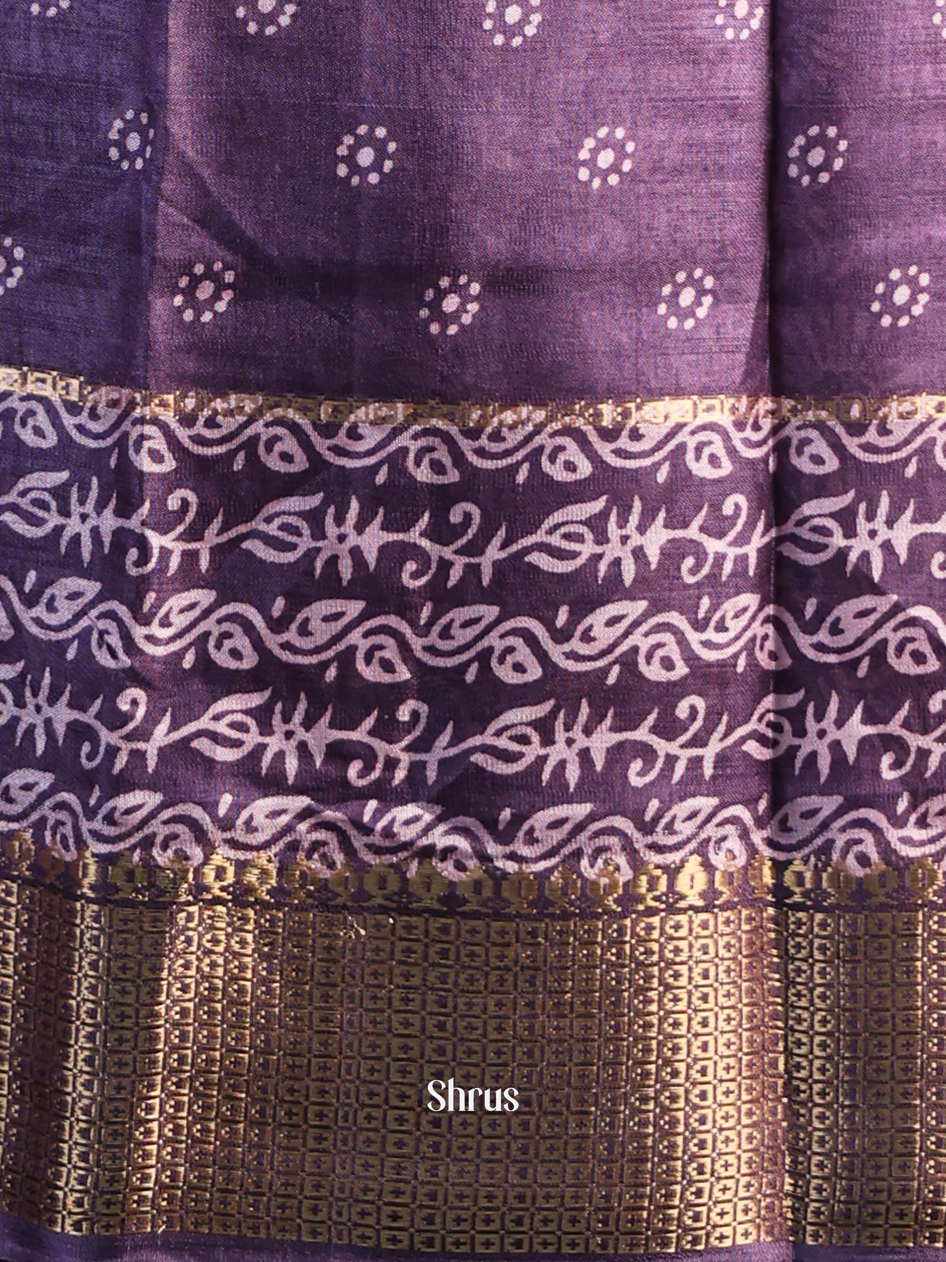 Purple - Semi Crepe Saree