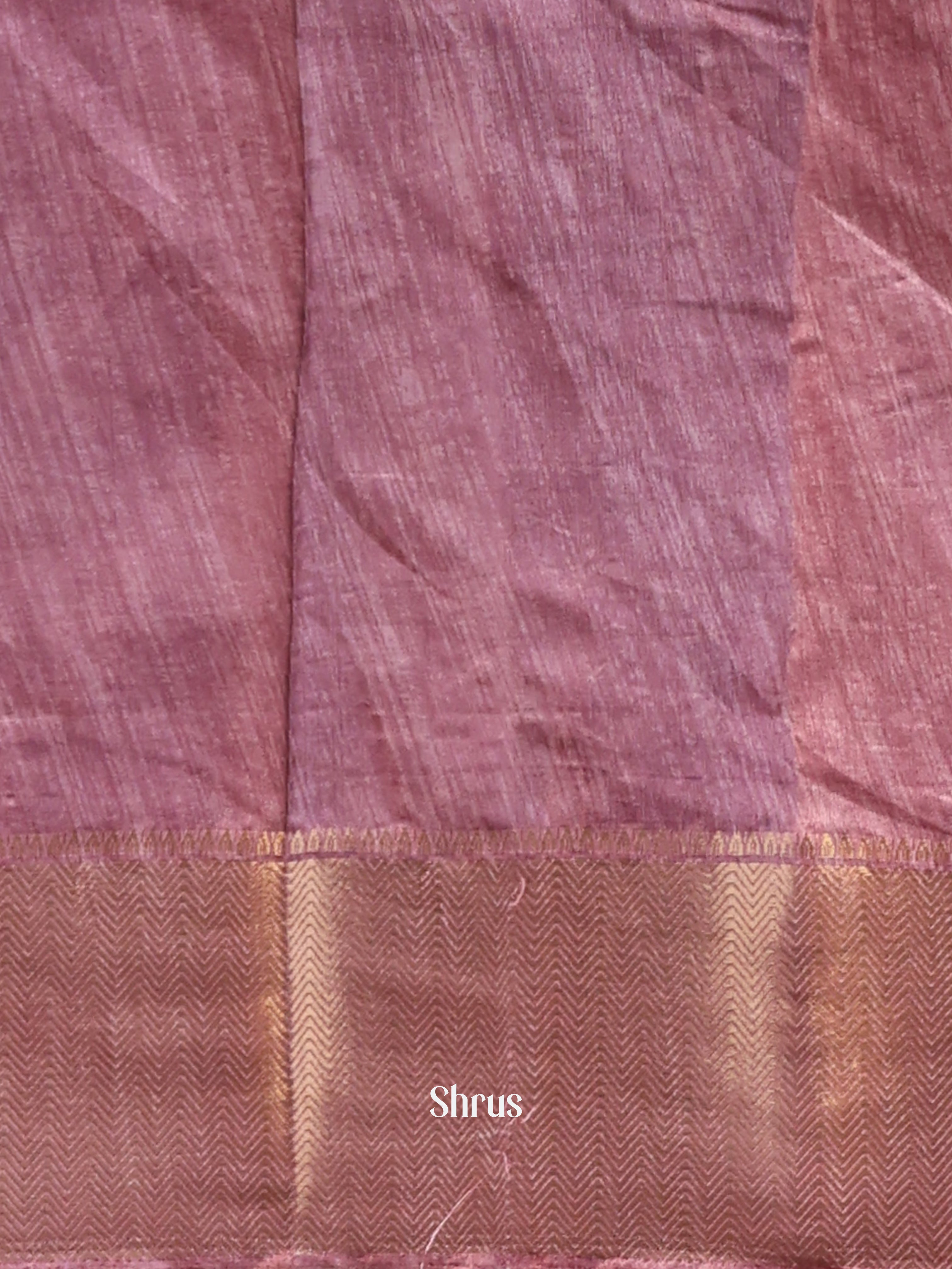 Cream & Onion Pink - Semi Crepe Saree