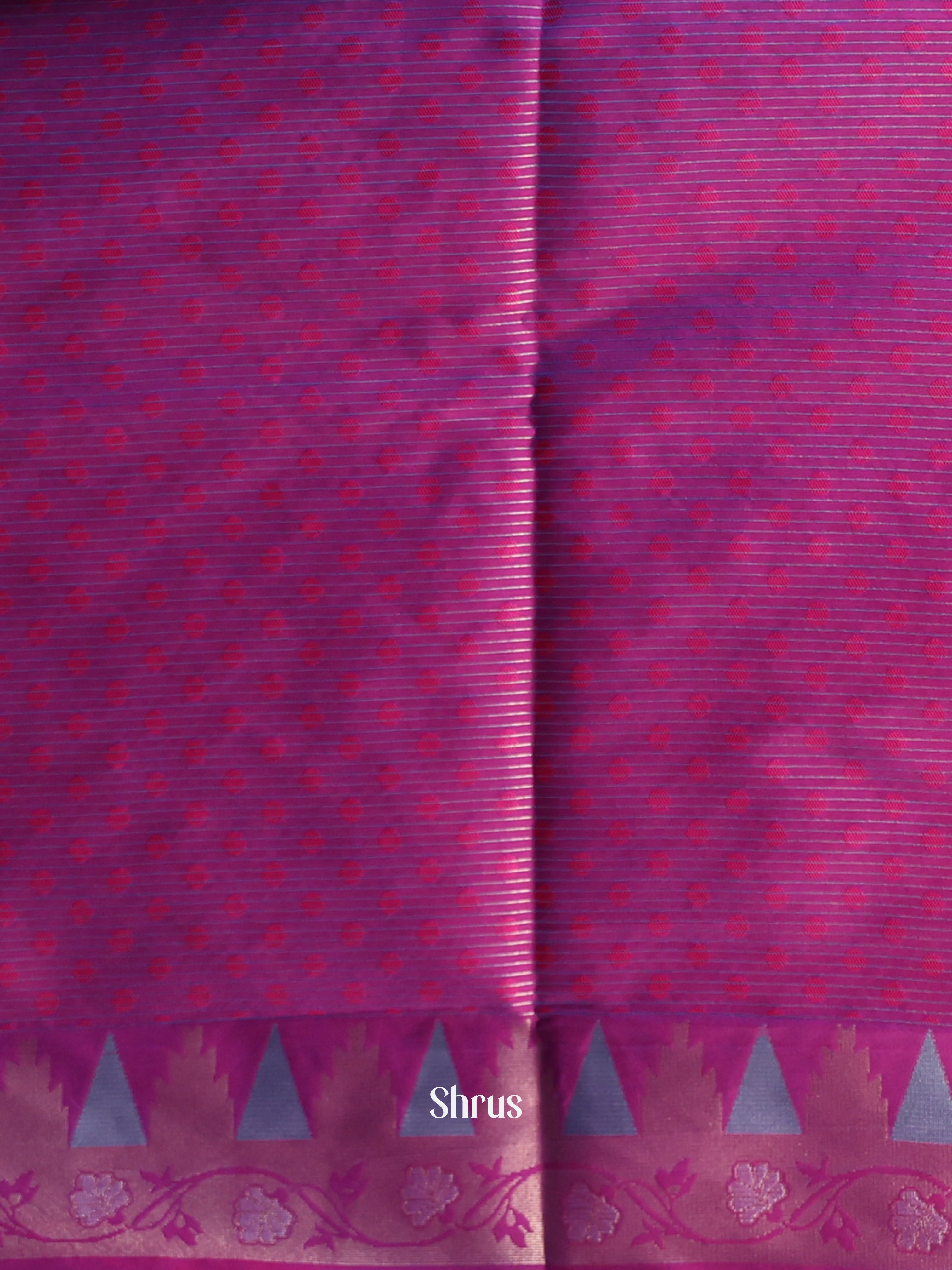 Blue & Purple - Semi Softsilk Saree