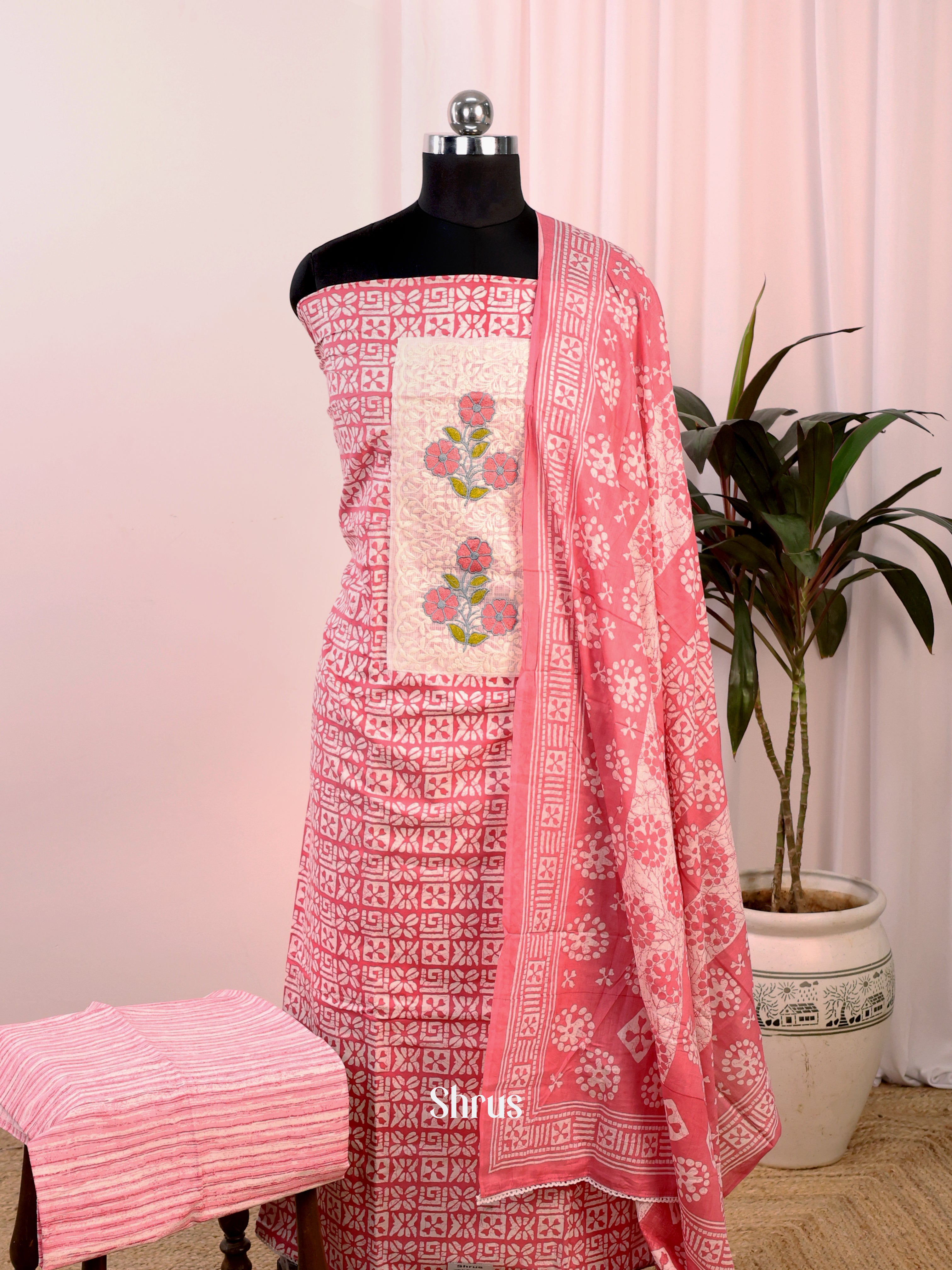 Pink & Cream - Cotton salwar