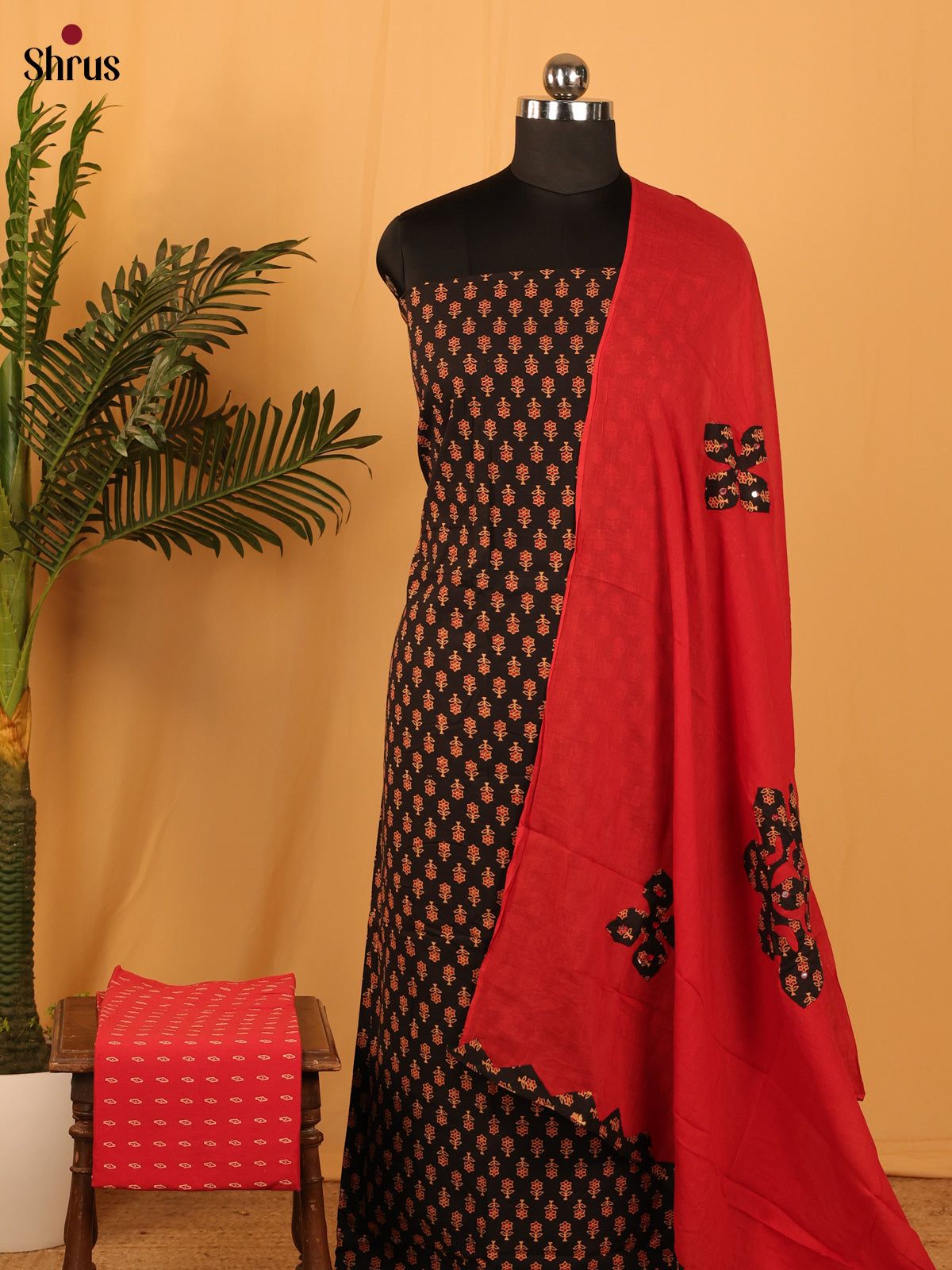 Black & Red- Ajrakh Salwar