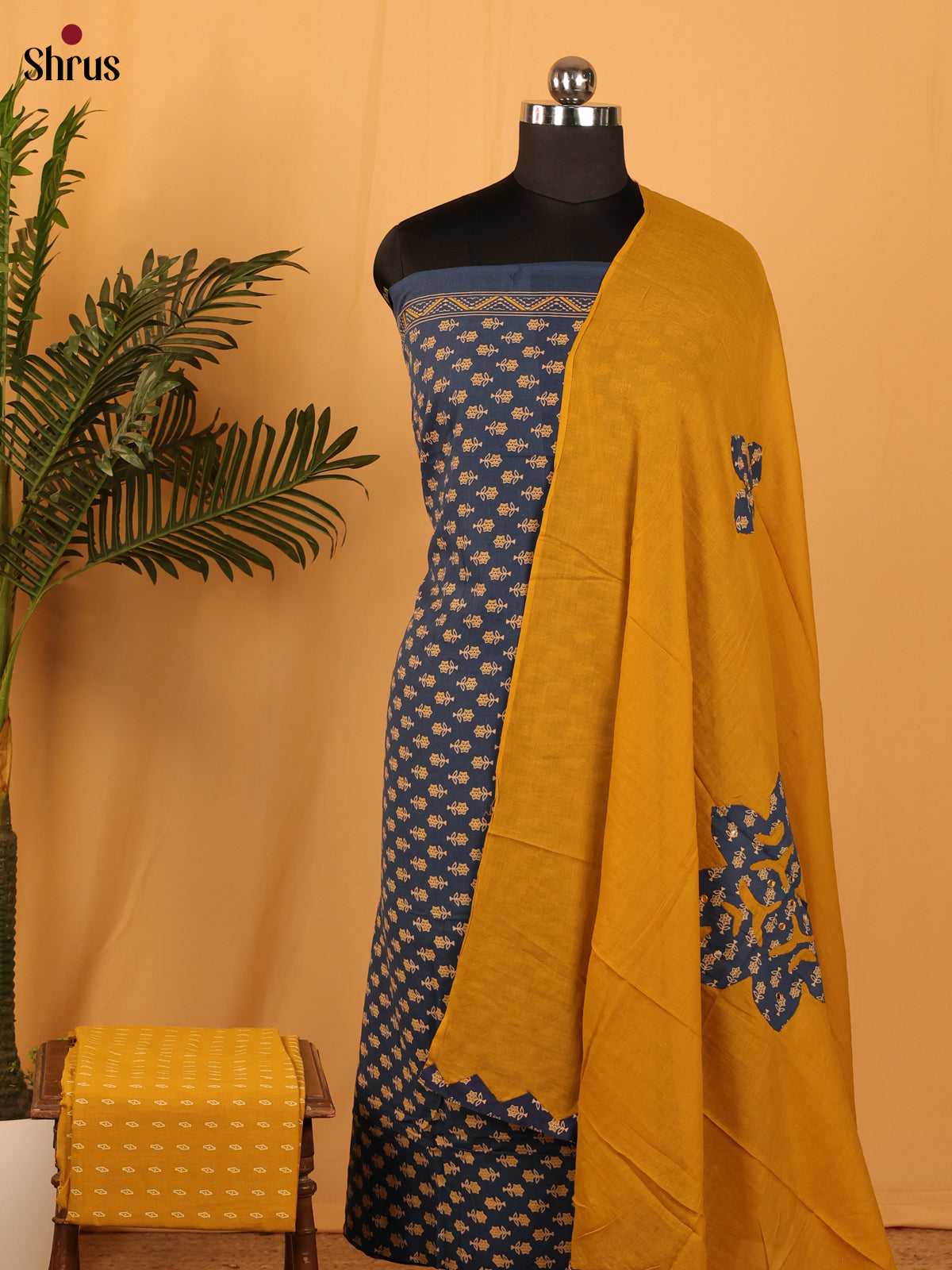 Blue & Mustard - Ajrakh Salwar