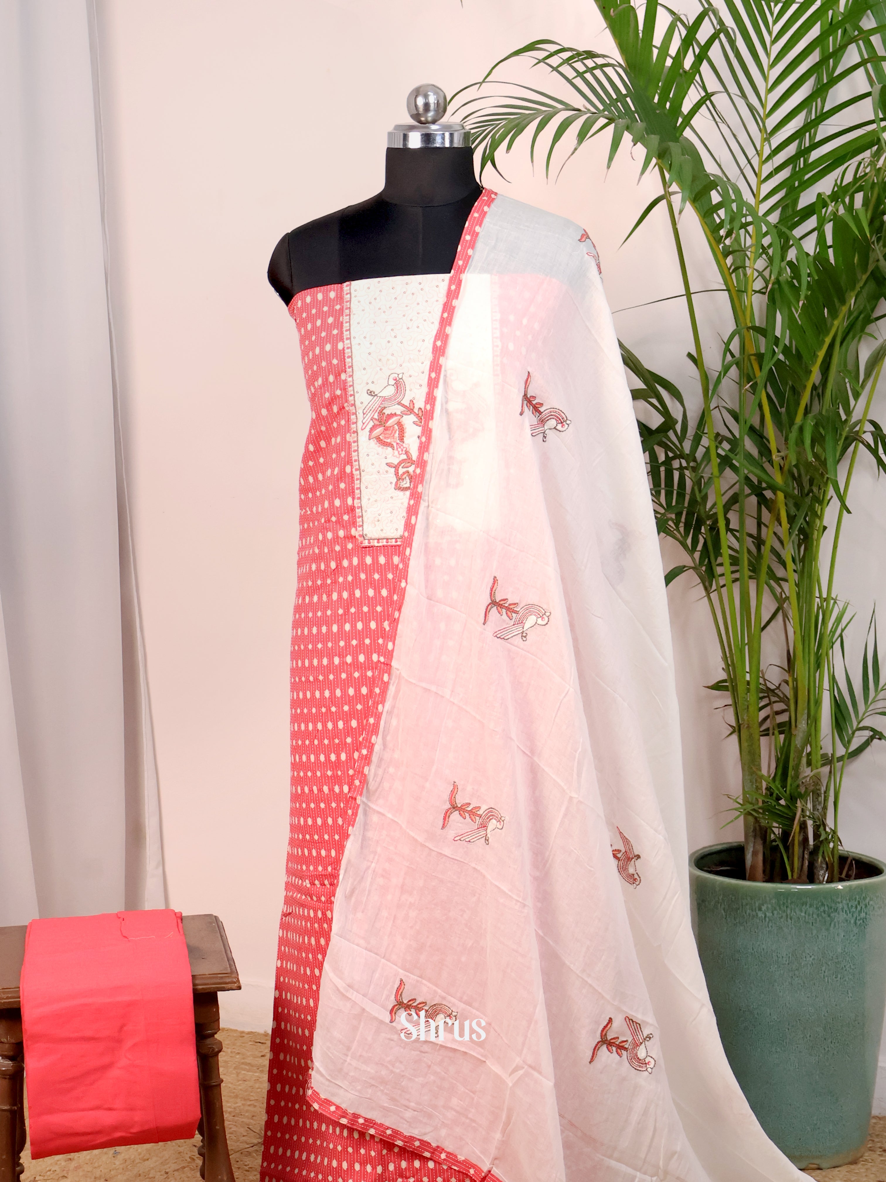 Pink & Cream- Cotton salwar