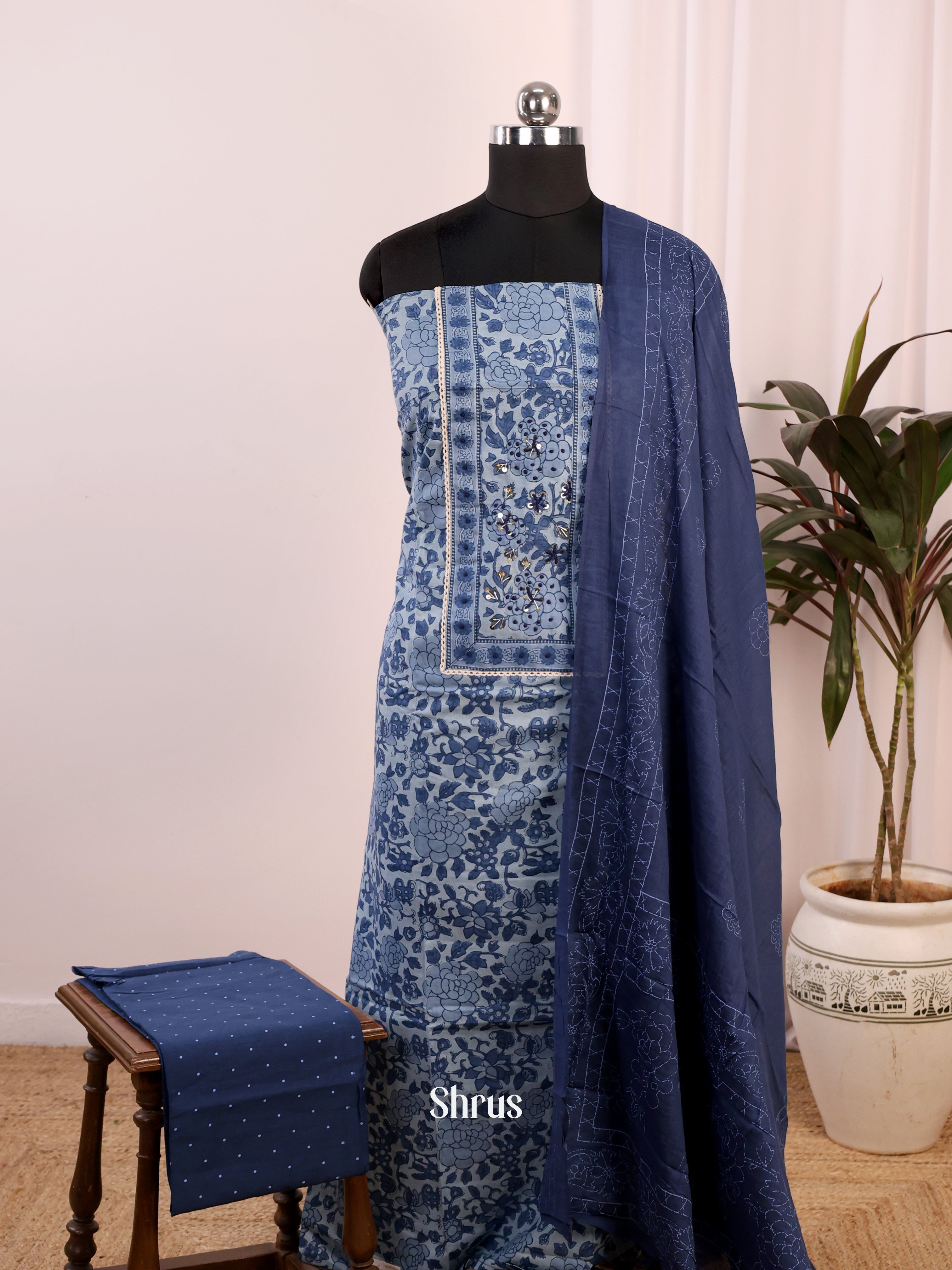 Blue - Cotton salwar