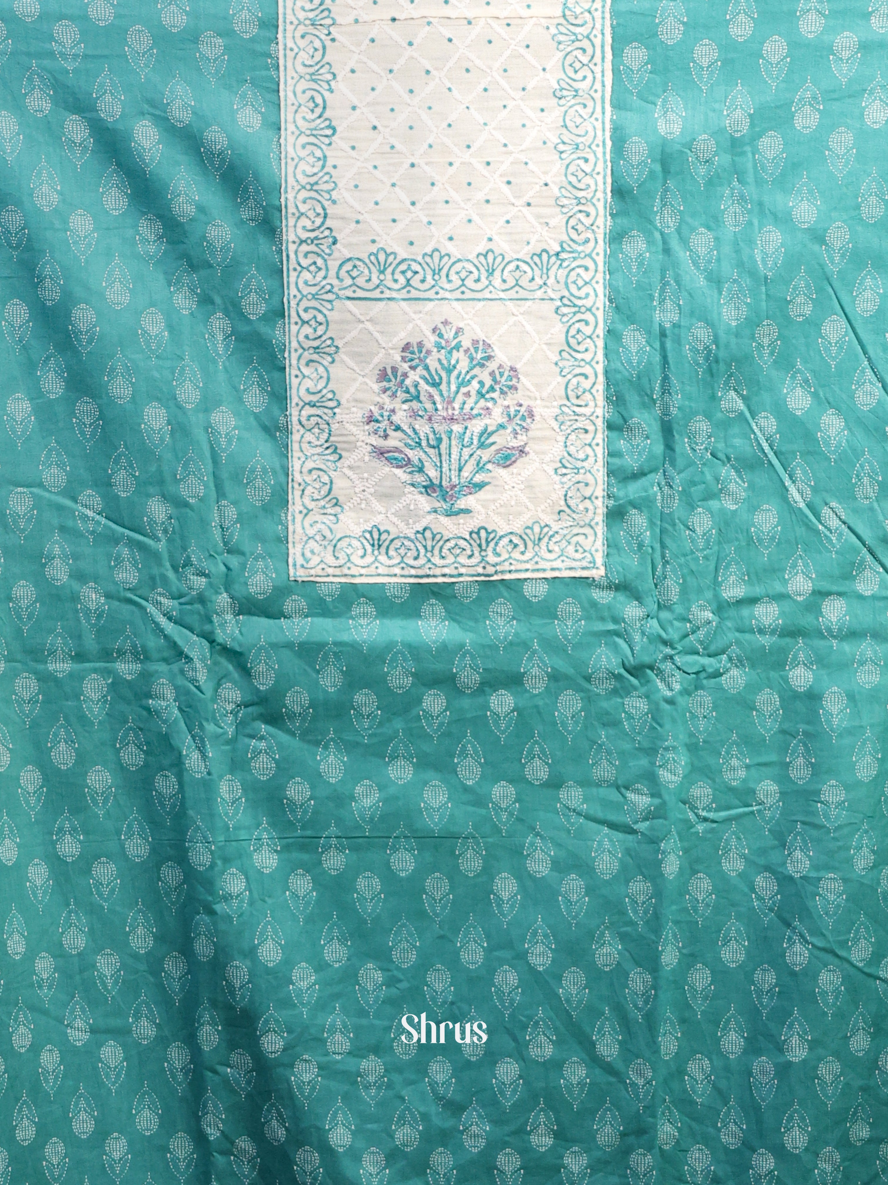 Blue & Cream - Cotton salwar